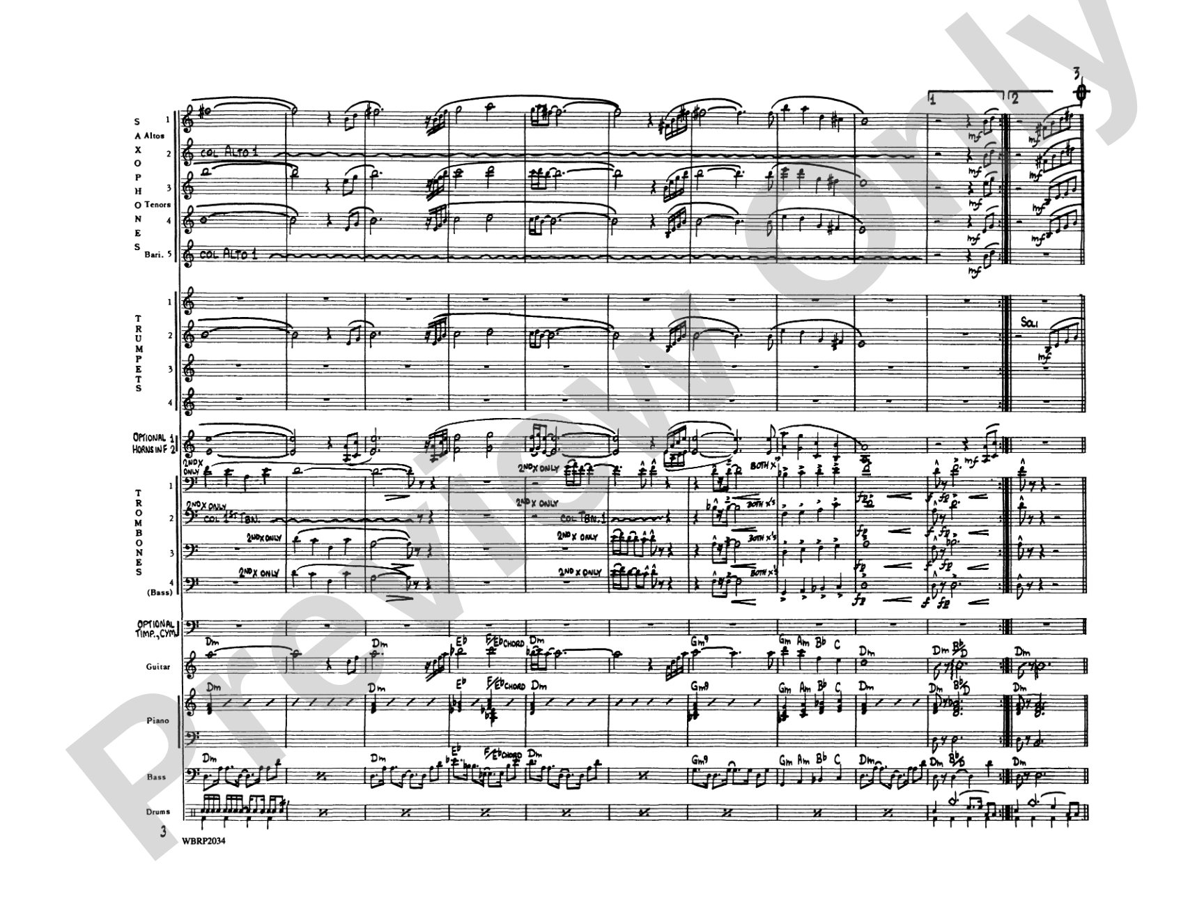 Children of Sanchez: Jazz Ensemble Conductor Score & Parts