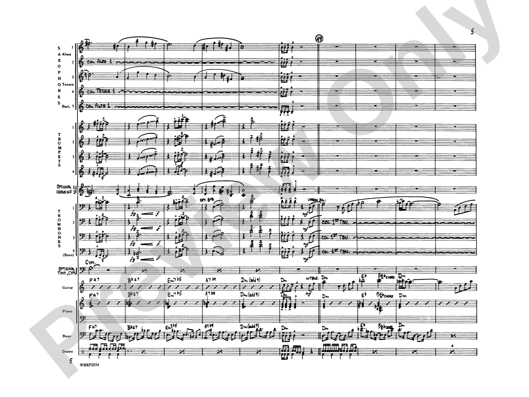 Children of Sanchez: Jazz Ensemble Conductor Score & Parts