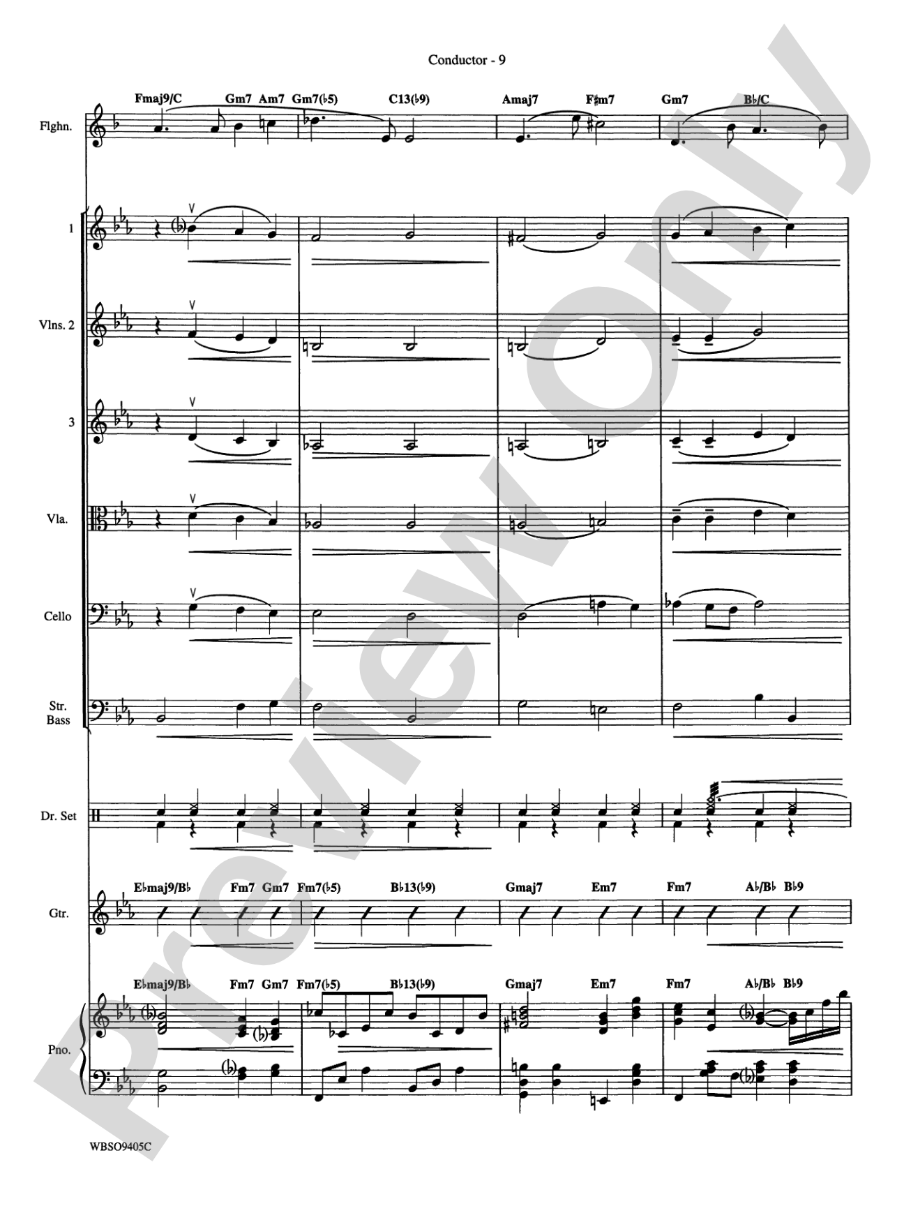 Embraceable You (featuring Flugelhorn Solo with Strings): String Orchestra Conductor Score & Parts