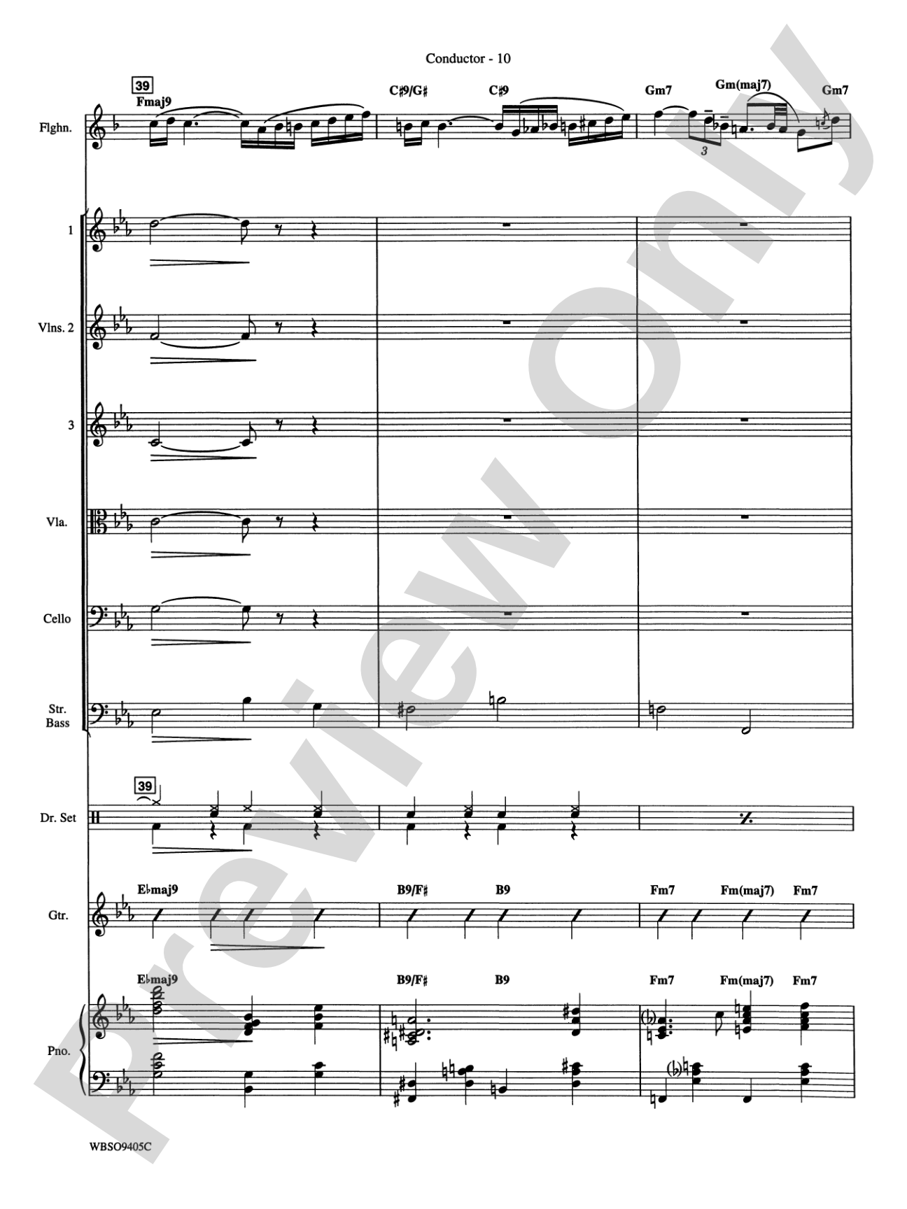 Embraceable You (featuring Flugelhorn Solo with Strings): String Orchestra Conductor Score & Parts