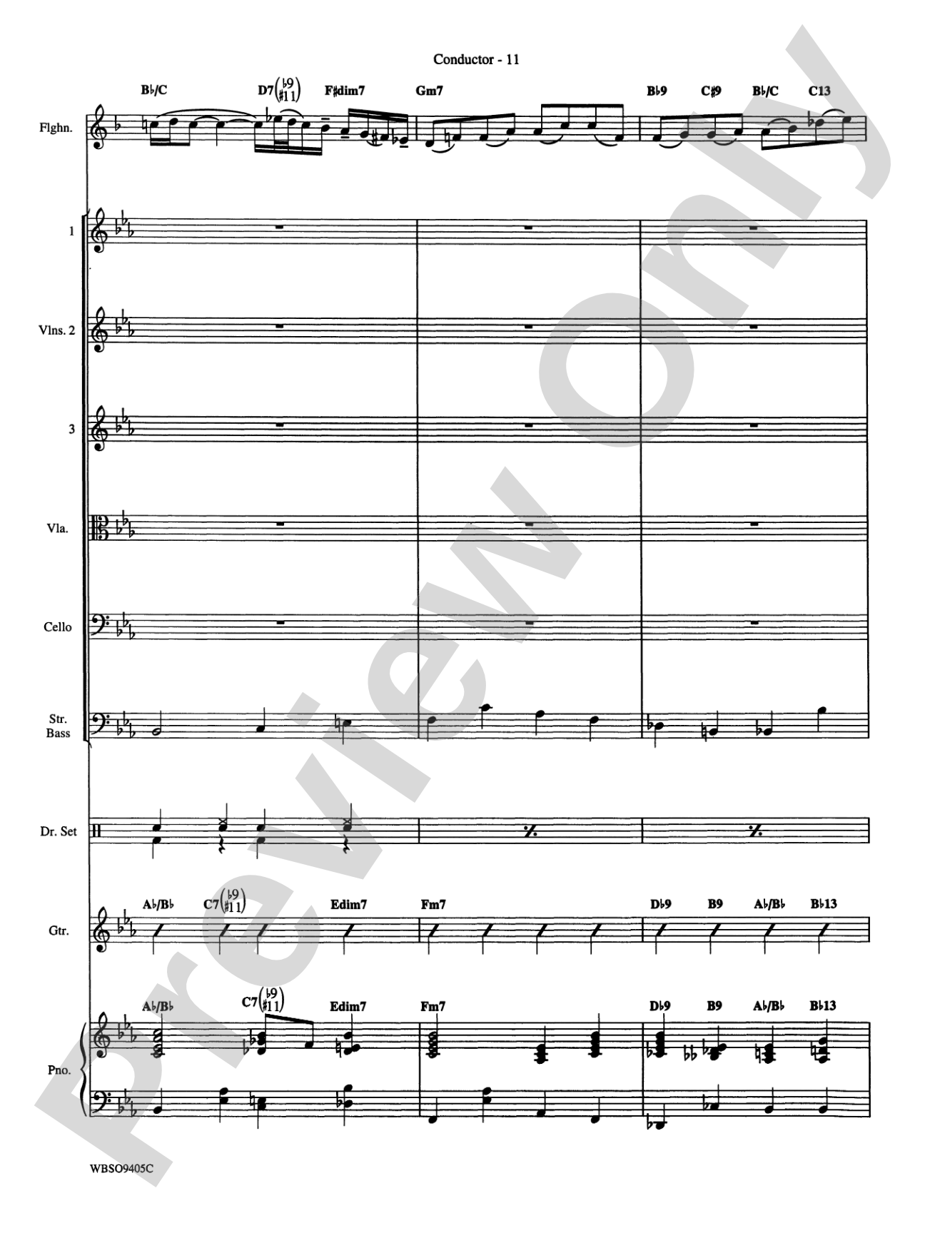 Embraceable You (featuring Flugelhorn Solo with Strings): String Orchestra Conductor Score & Parts