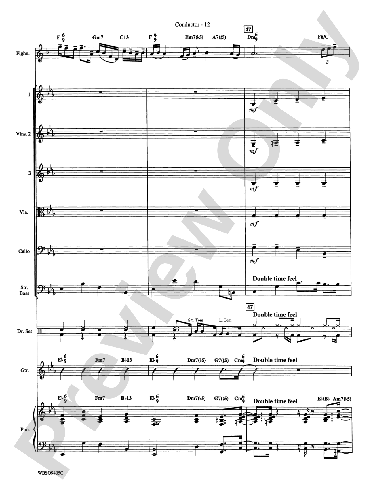 Embraceable You (featuring Flugelhorn Solo with Strings): String Orchestra Conductor Score & Parts