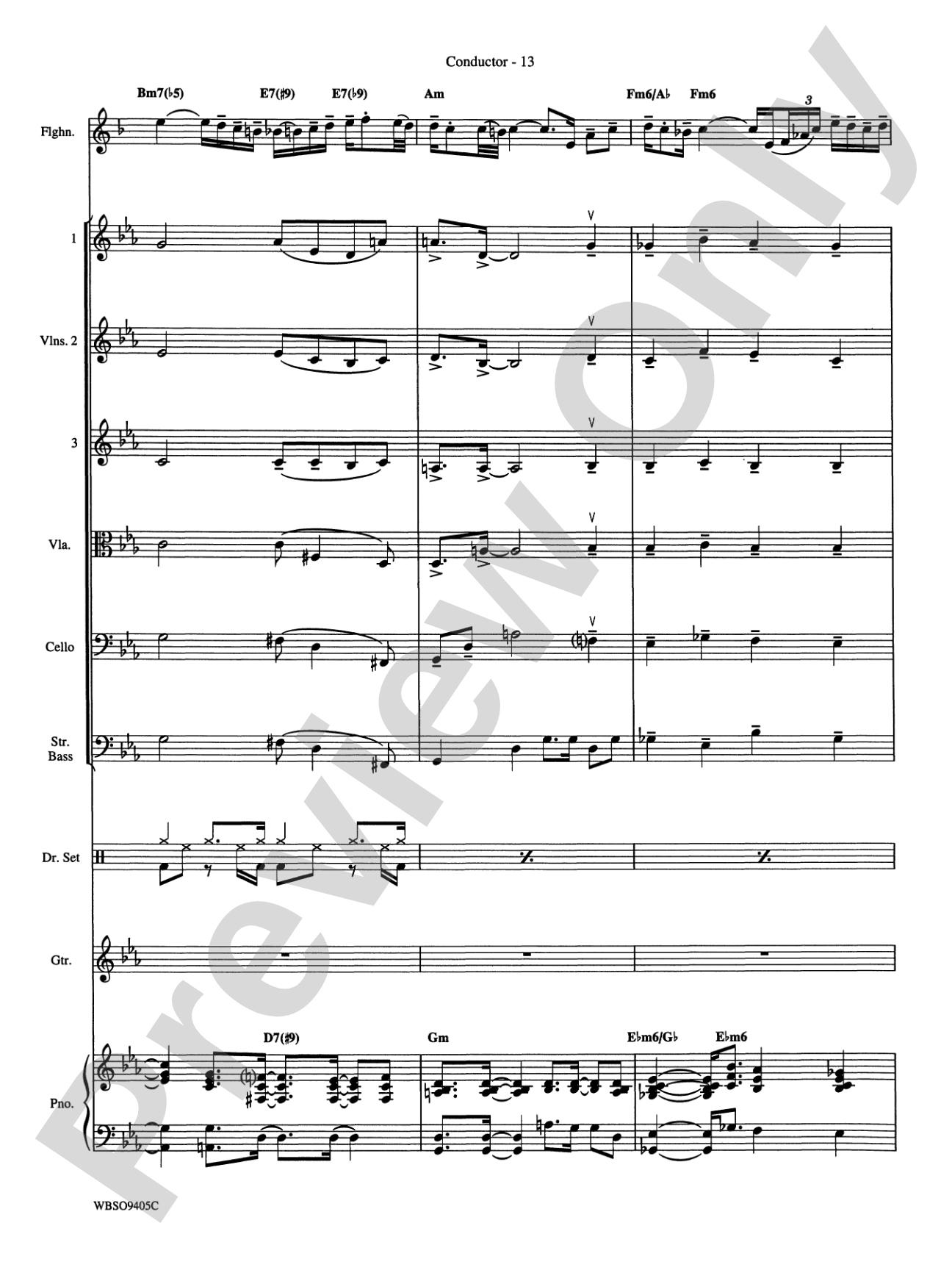 Embraceable You (featuring Flugelhorn Solo with Strings): String Orchestra Conductor Score & Parts