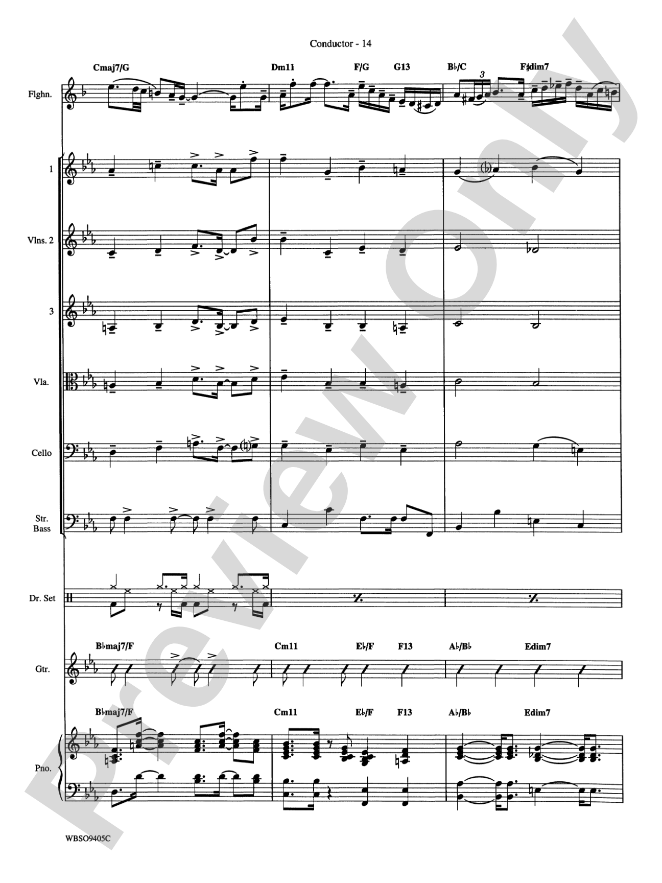 Embraceable You (featuring Flugelhorn Solo with Strings): String Orchestra Conductor Score & Parts