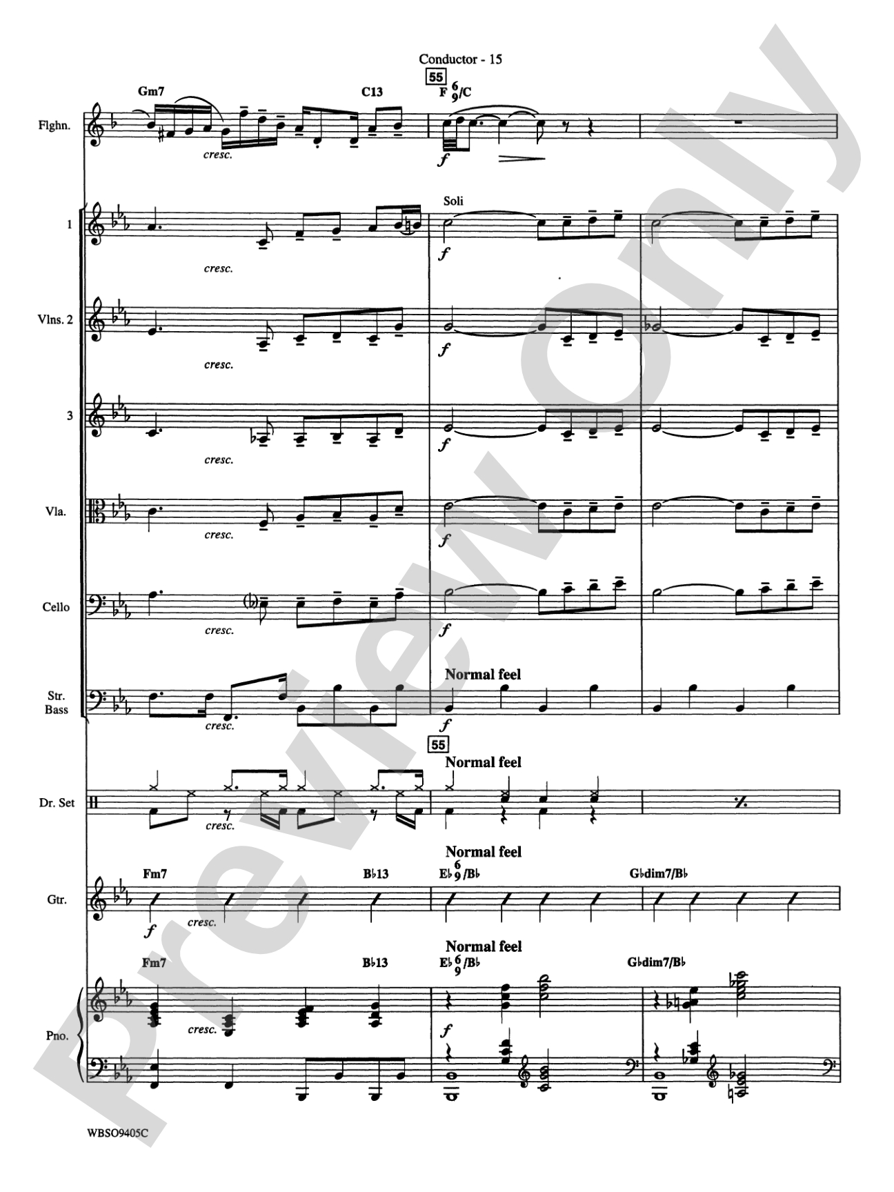 Embraceable You (featuring Flugelhorn Solo with Strings): String Orchestra Conductor Score & Parts