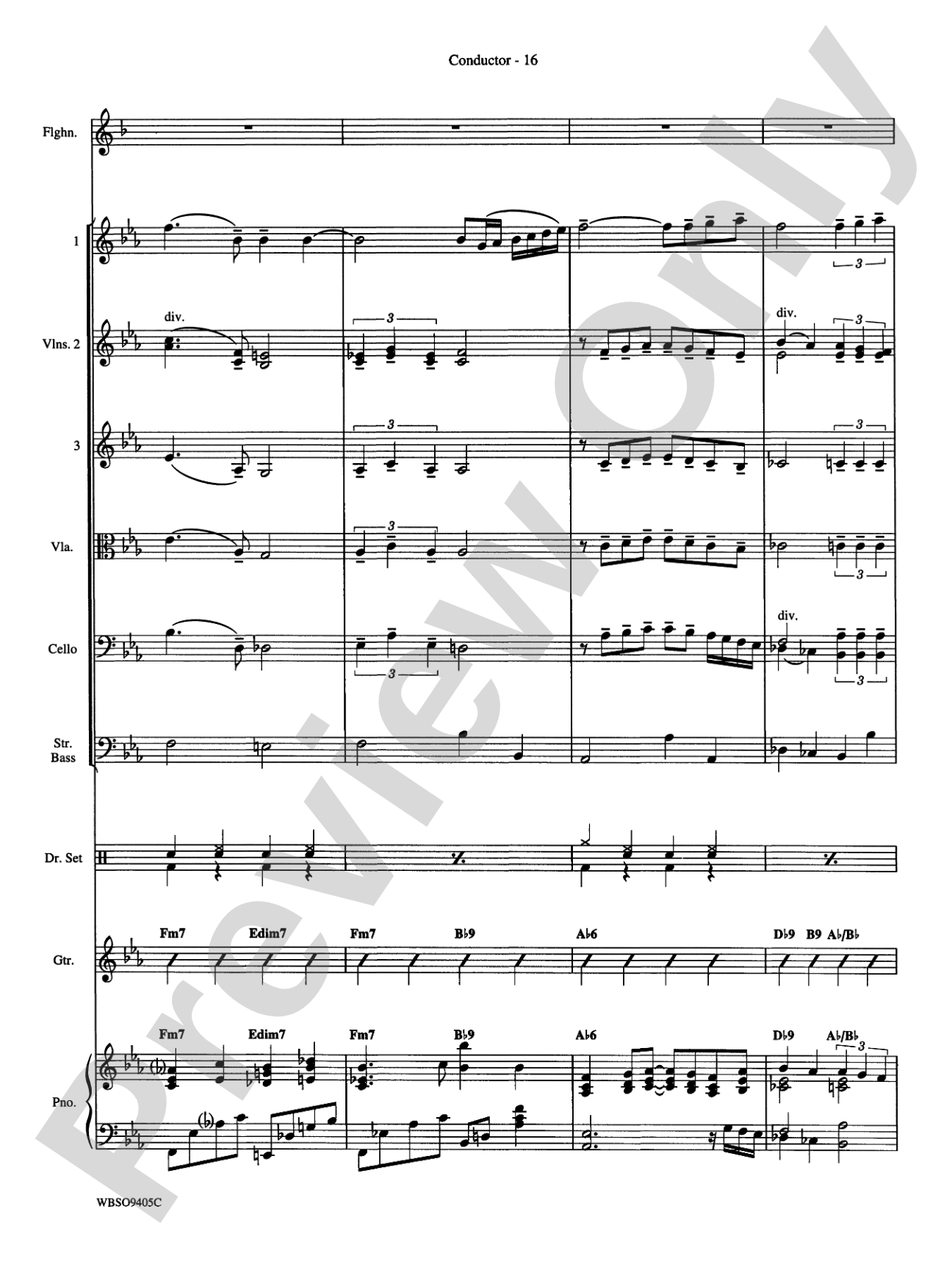 Embraceable You (featuring Flugelhorn Solo with Strings): String Orchestra Conductor Score & Parts