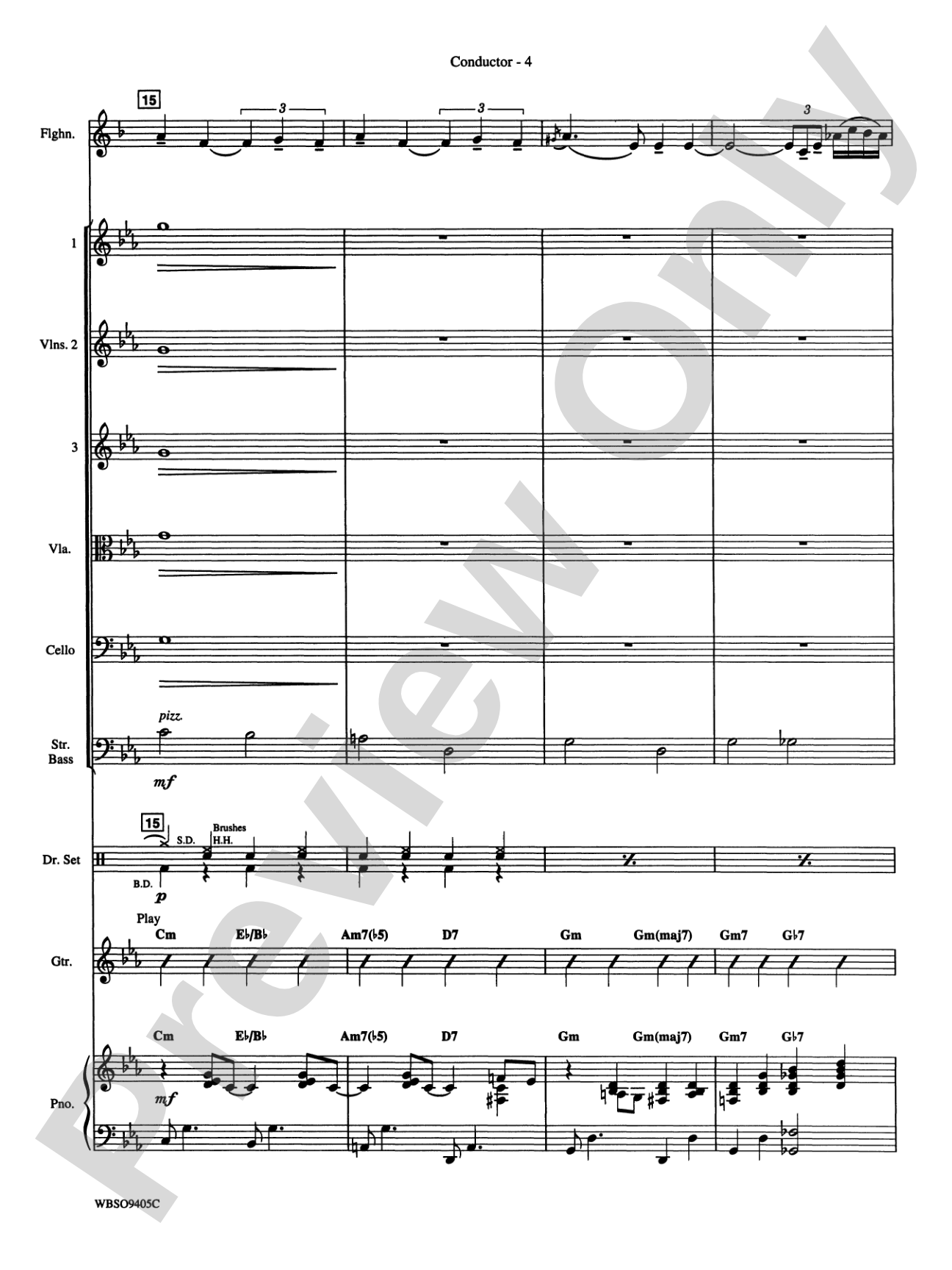 Embraceable You (featuring Flugelhorn Solo with Strings): String Orchestra Conductor Score & Parts