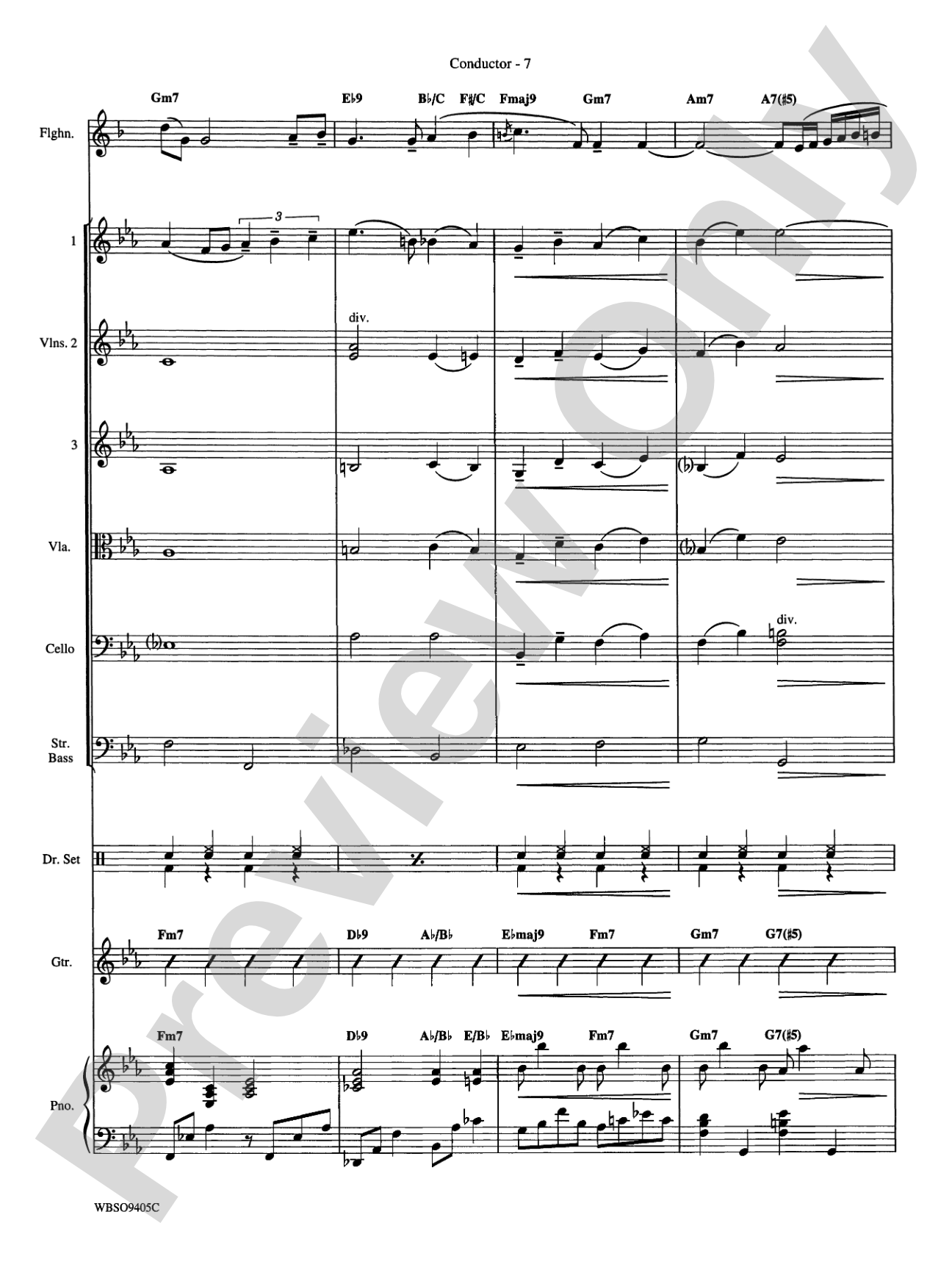 Embraceable You (featuring Flugelhorn Solo with Strings): String Orchestra Conductor Score & Parts