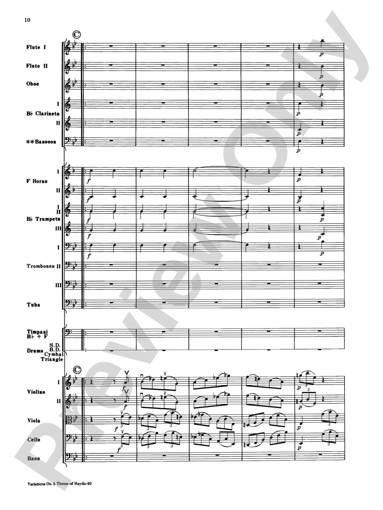 Variations on a Theme of Haydn: Full Orchestra Conductor Score & Parts