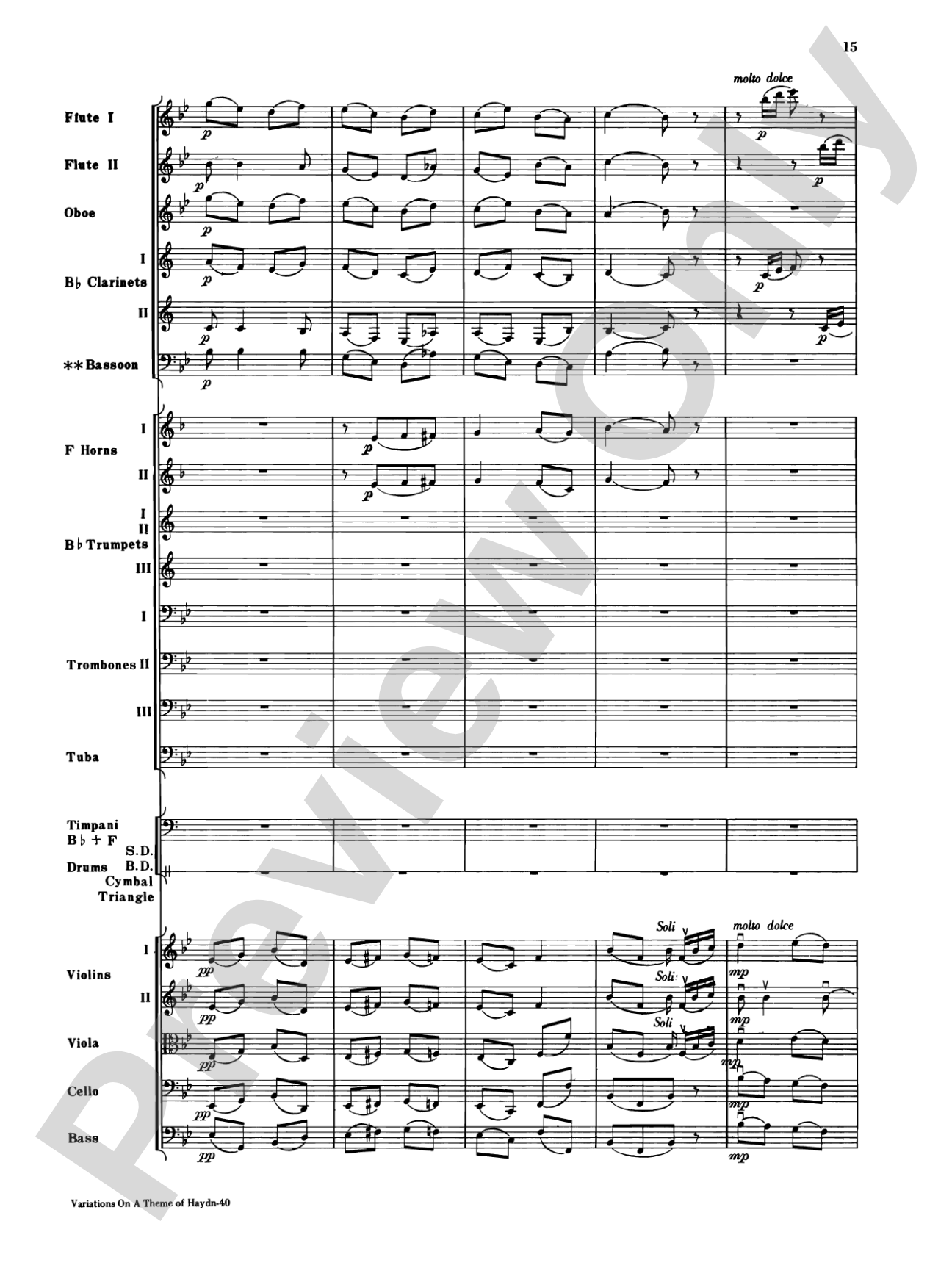 Variations on a Theme of Haydn: Full Orchestra Conductor Score & Parts