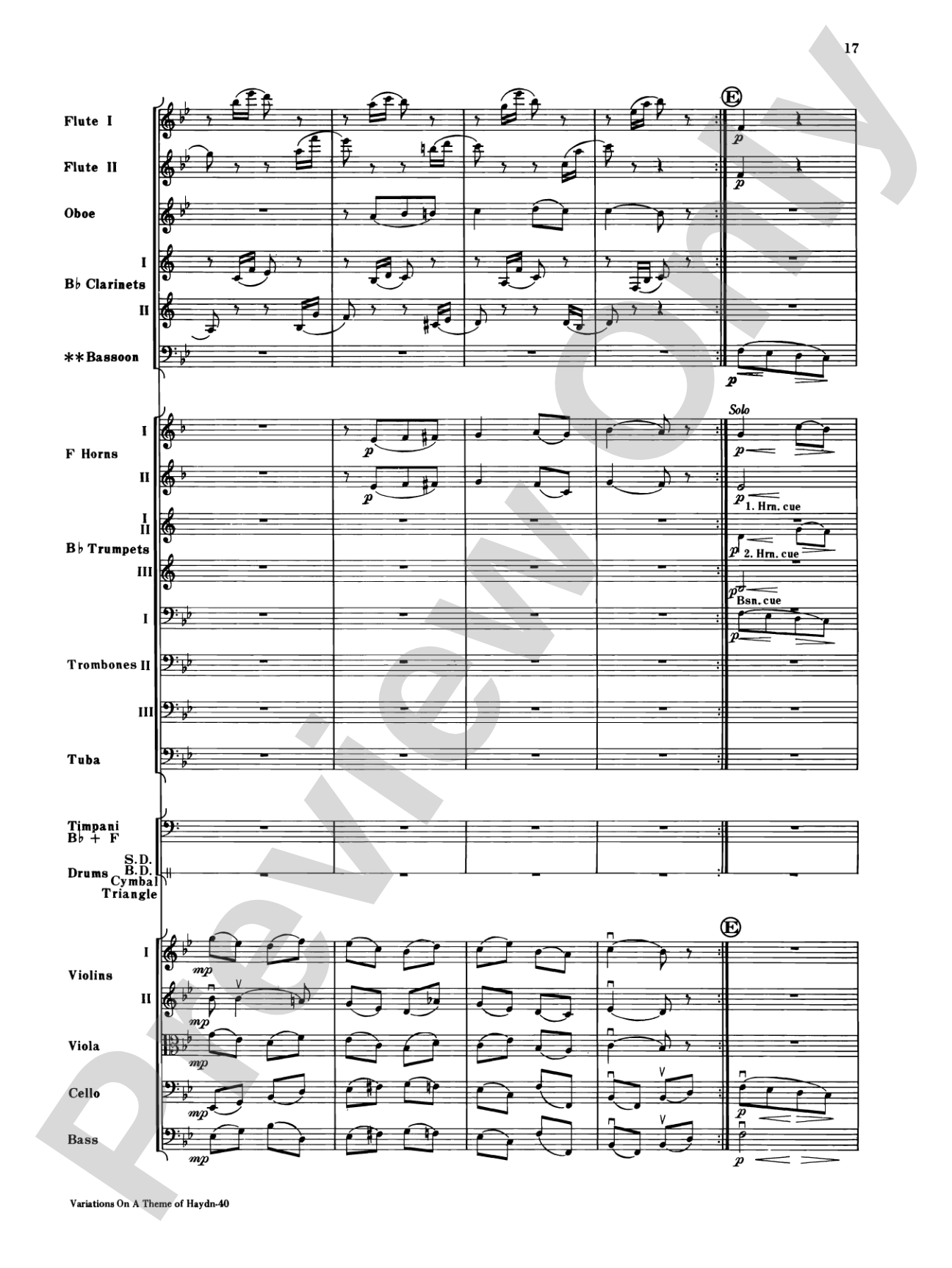 Variations on a Theme of Haydn: Full Orchestra Conductor Score & Parts