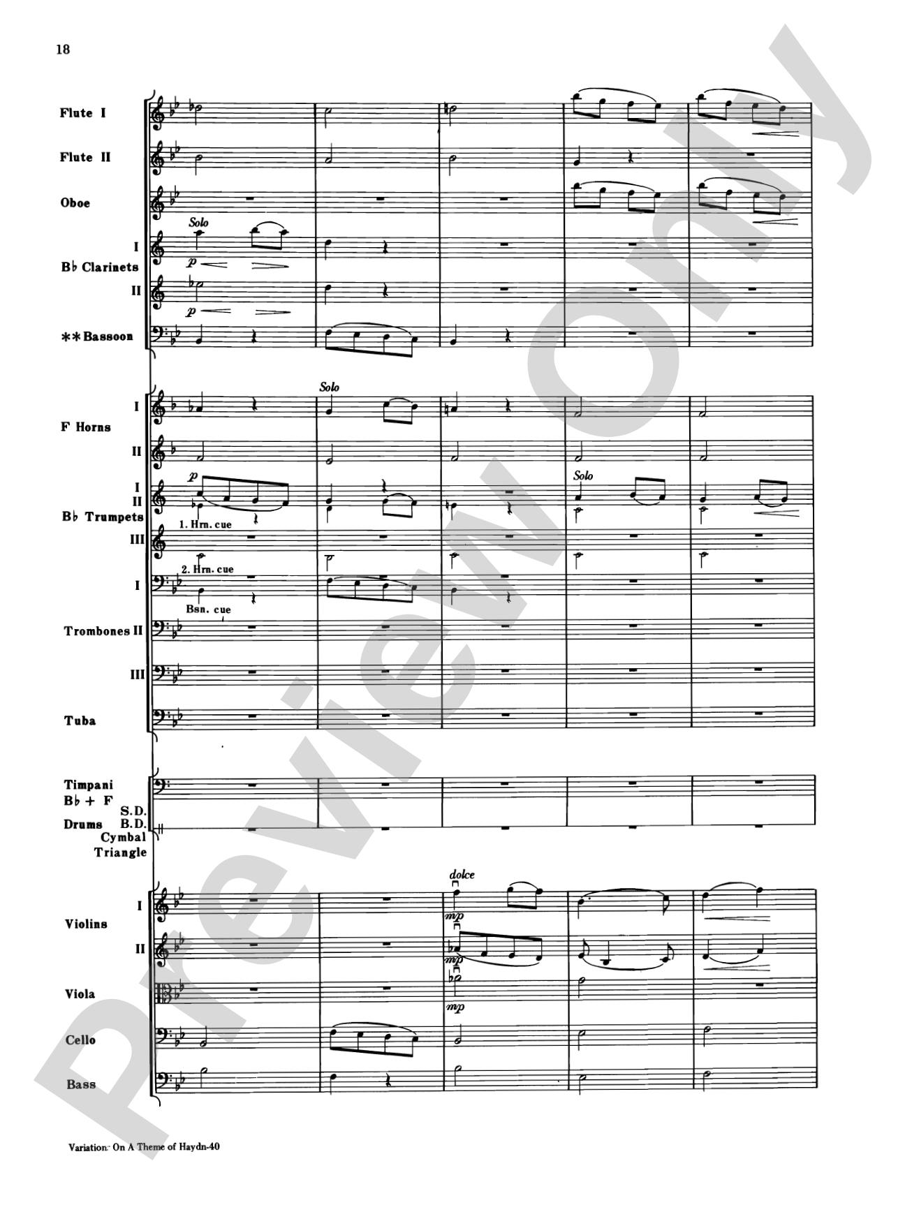 Variations on a Theme of Haydn: Full Orchestra Conductor Score & Parts