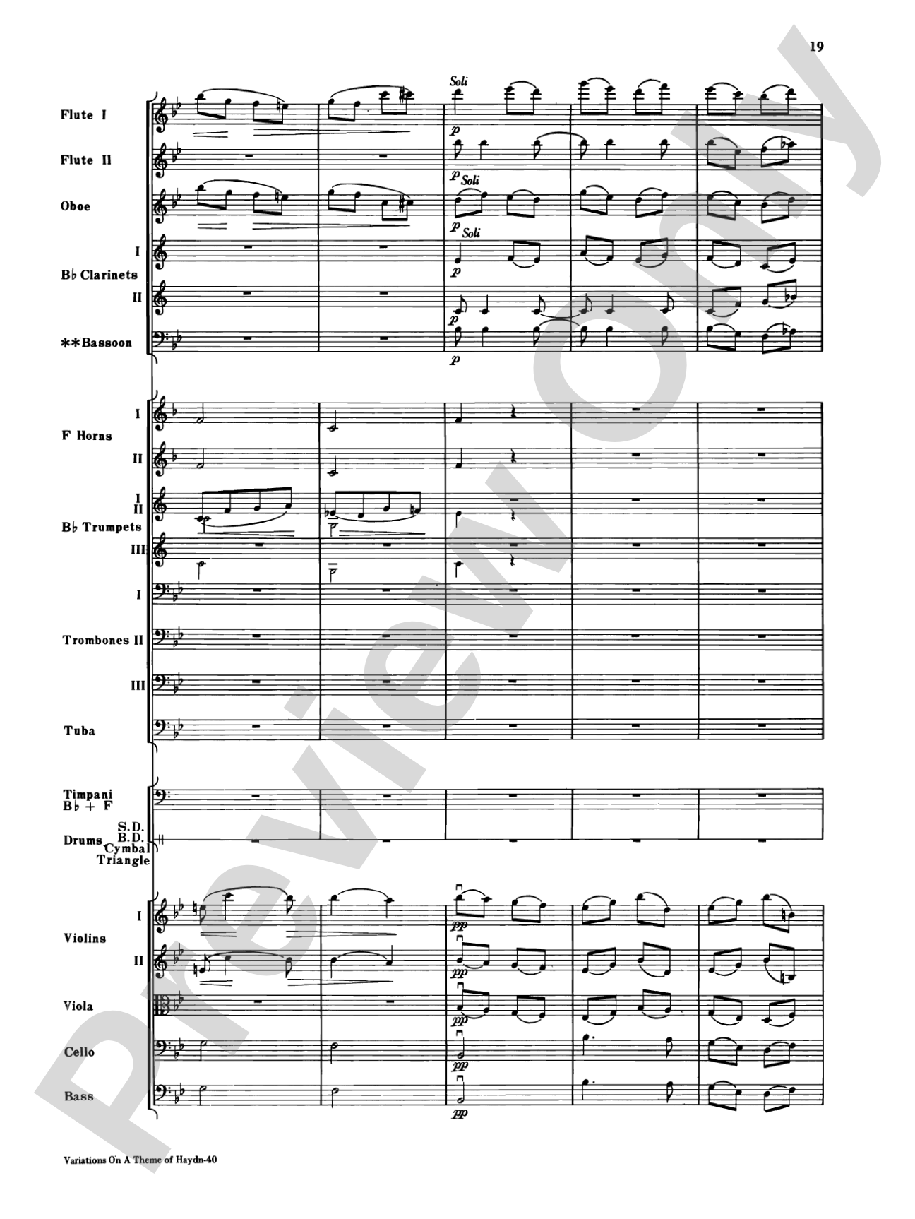 Variations on a Theme of Haydn: Full Orchestra Conductor Score & Parts