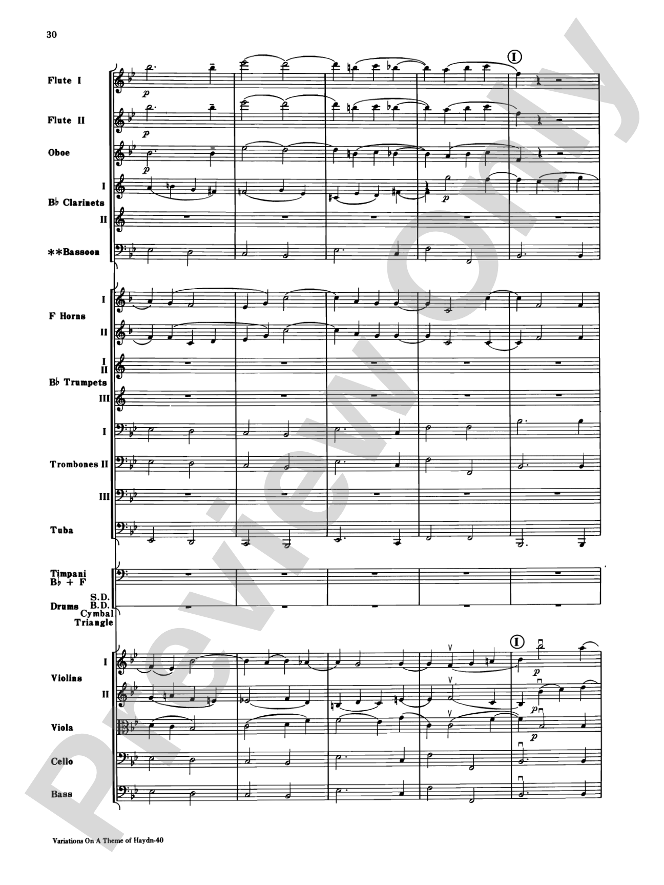 Variations on a Theme of Haydn: Full Orchestra Conductor Score & Parts