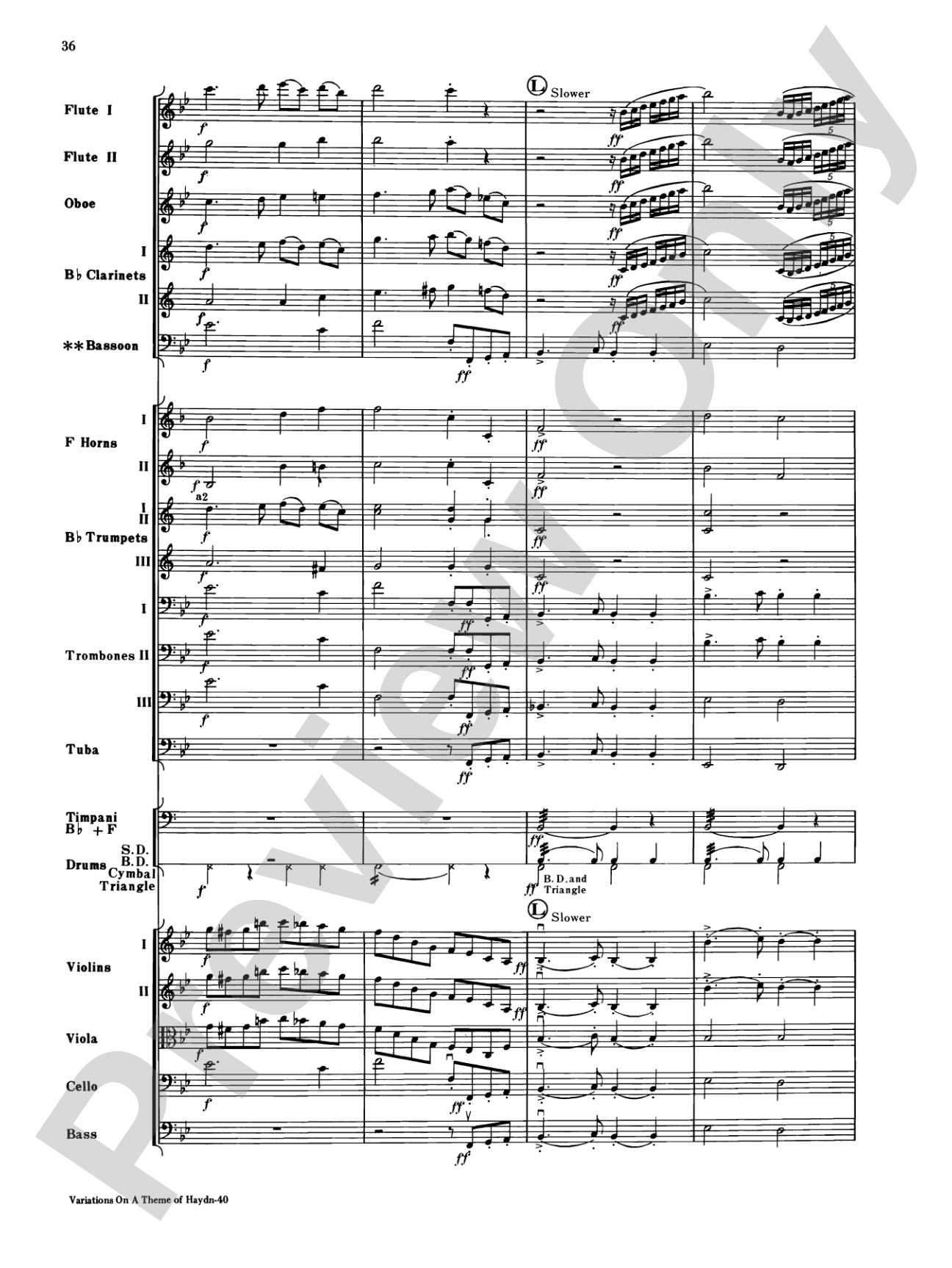 Variations on a Theme of Haydn: Full Orchestra Conductor Score & Parts