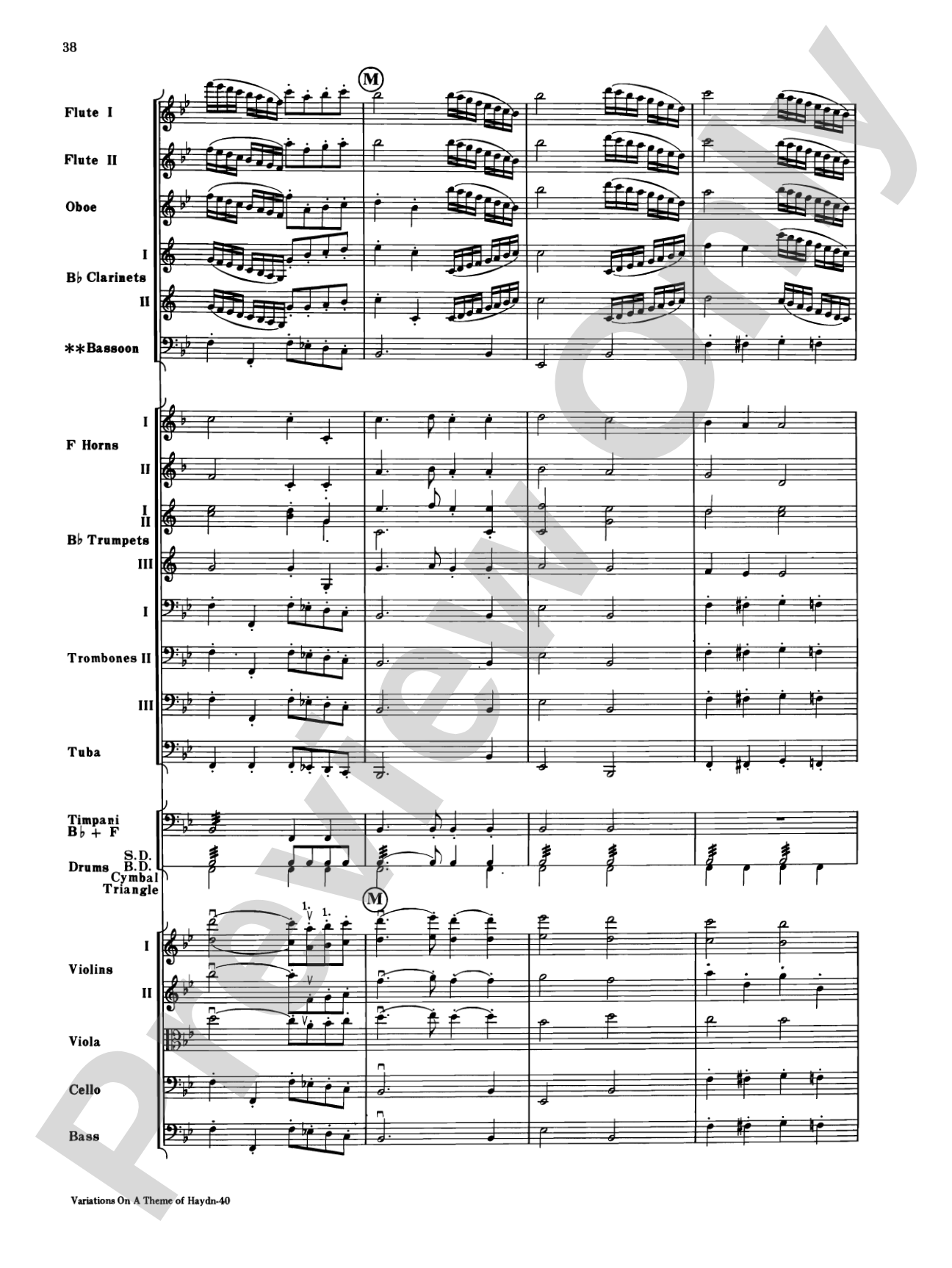 Variations on a Theme of Haydn: Full Orchestra Conductor Score & Parts