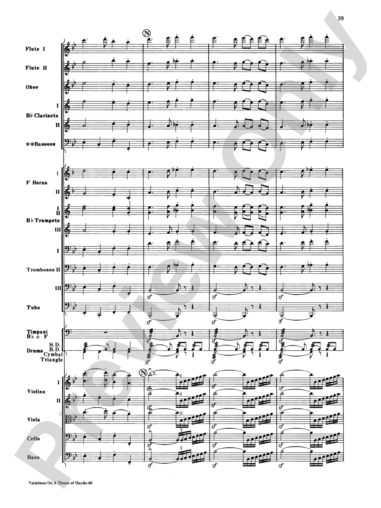 Variations on a Theme of Haydn: Full Orchestra Conductor Score & Parts