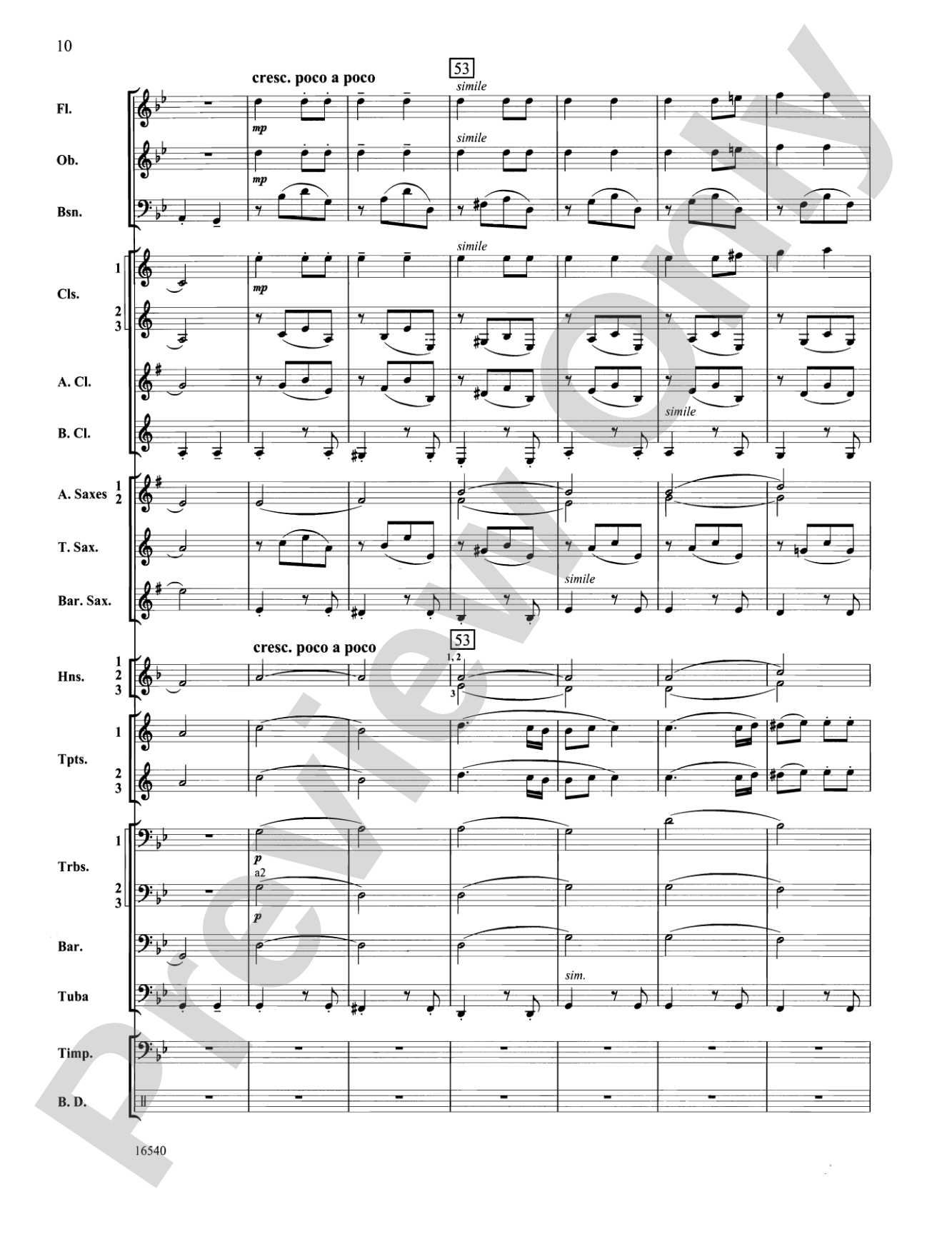 Symphony No. 7 (Second Movement): Concert Band Conductor Score & Parts
