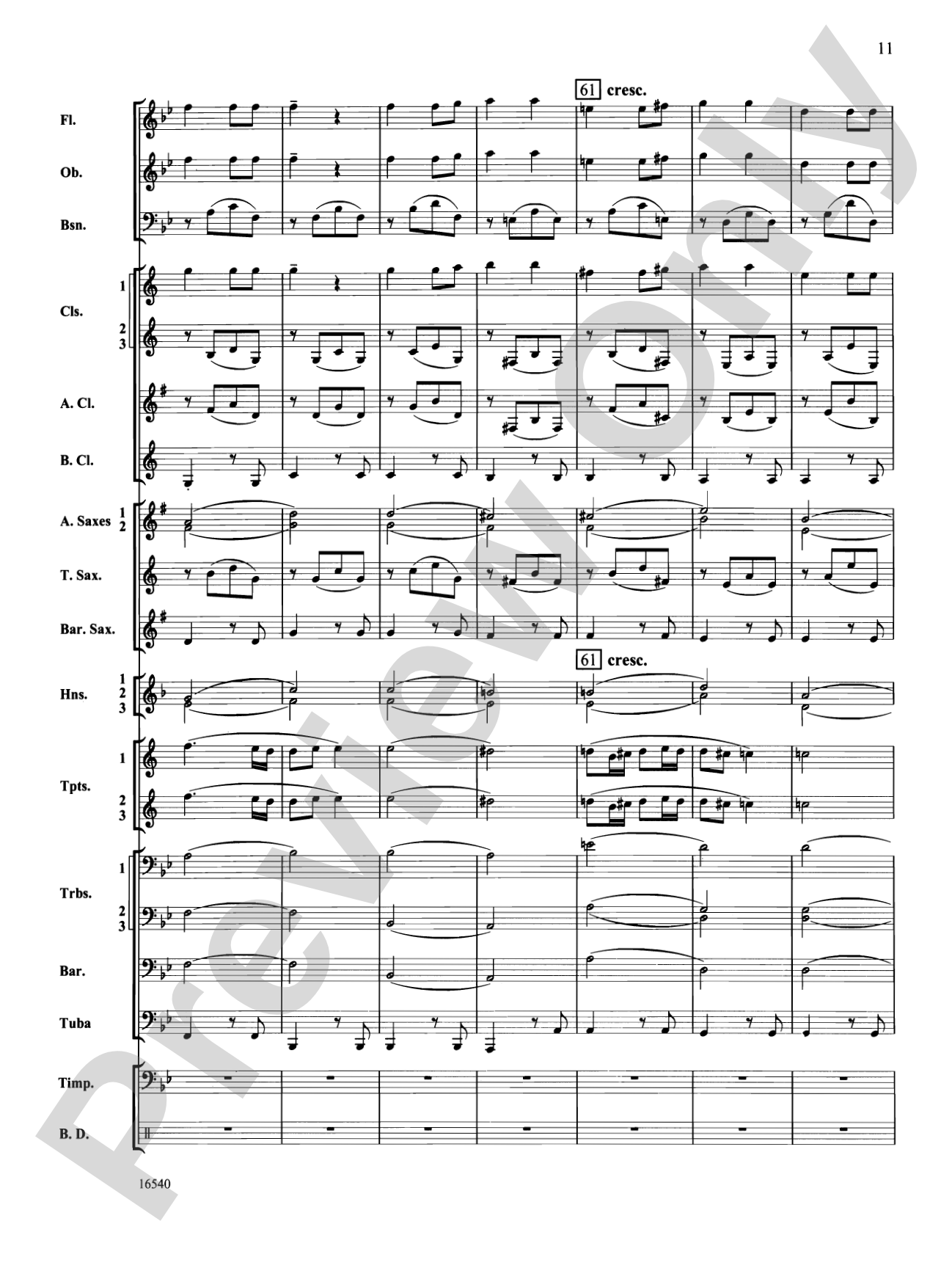 Symphony No. 7 (Second Movement): Concert Band Conductor Score & Parts