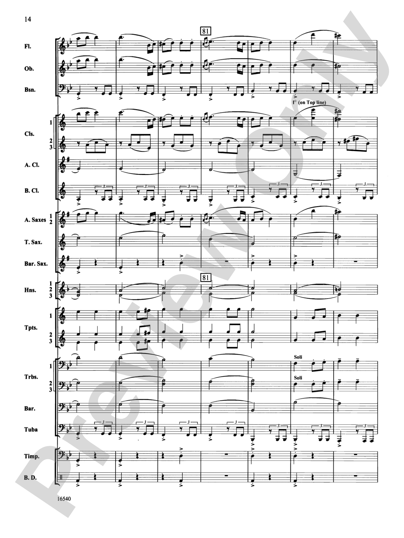 Symphony No. 7 (Second Movement): Concert Band Conductor Score & Parts