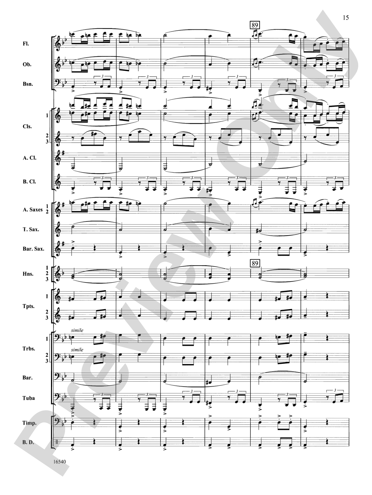 Symphony No. 7 (Second Movement): Concert Band Conductor Score & Parts