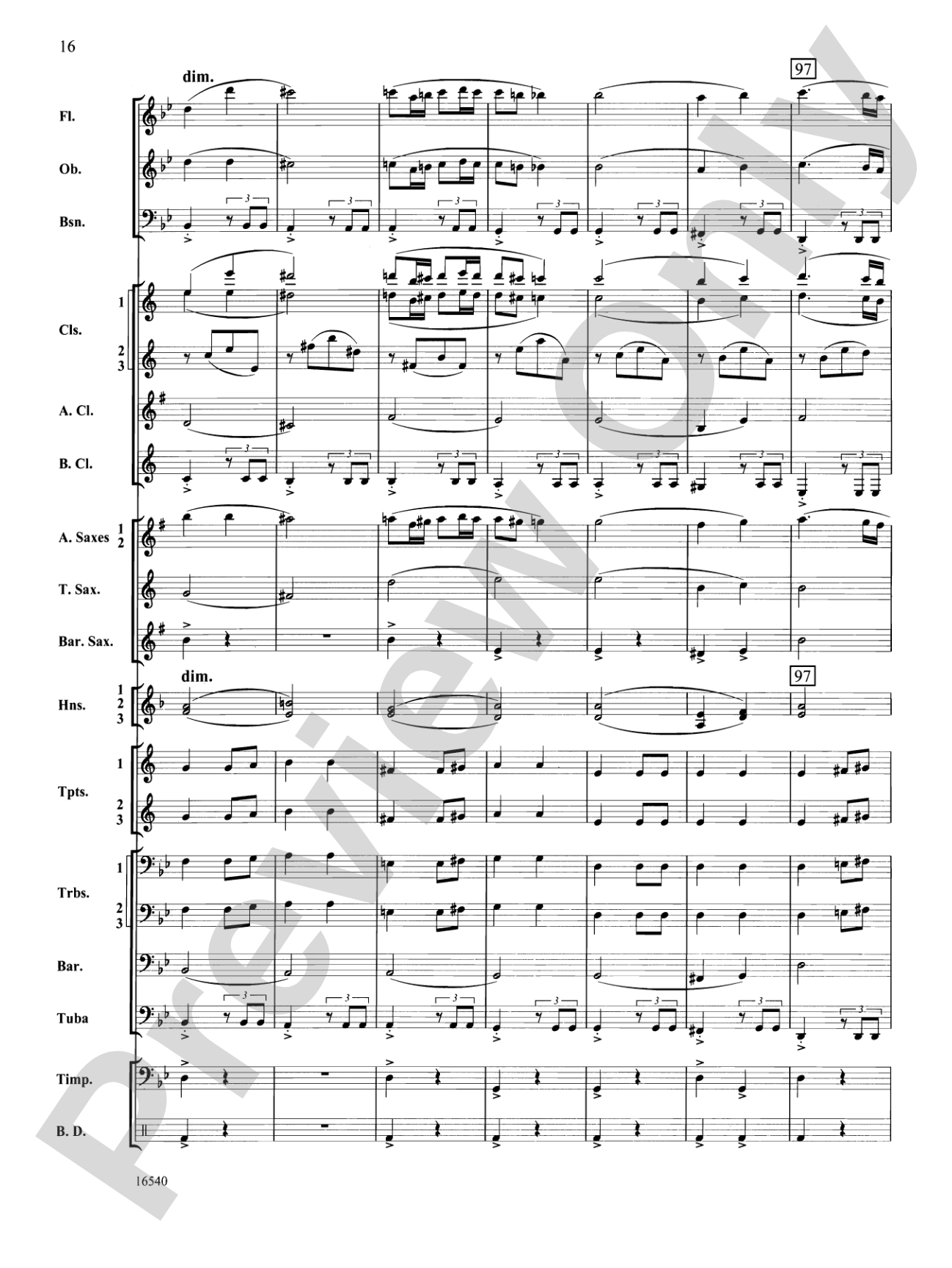 Symphony No. 7 (Second Movement): Concert Band Conductor Score & Parts