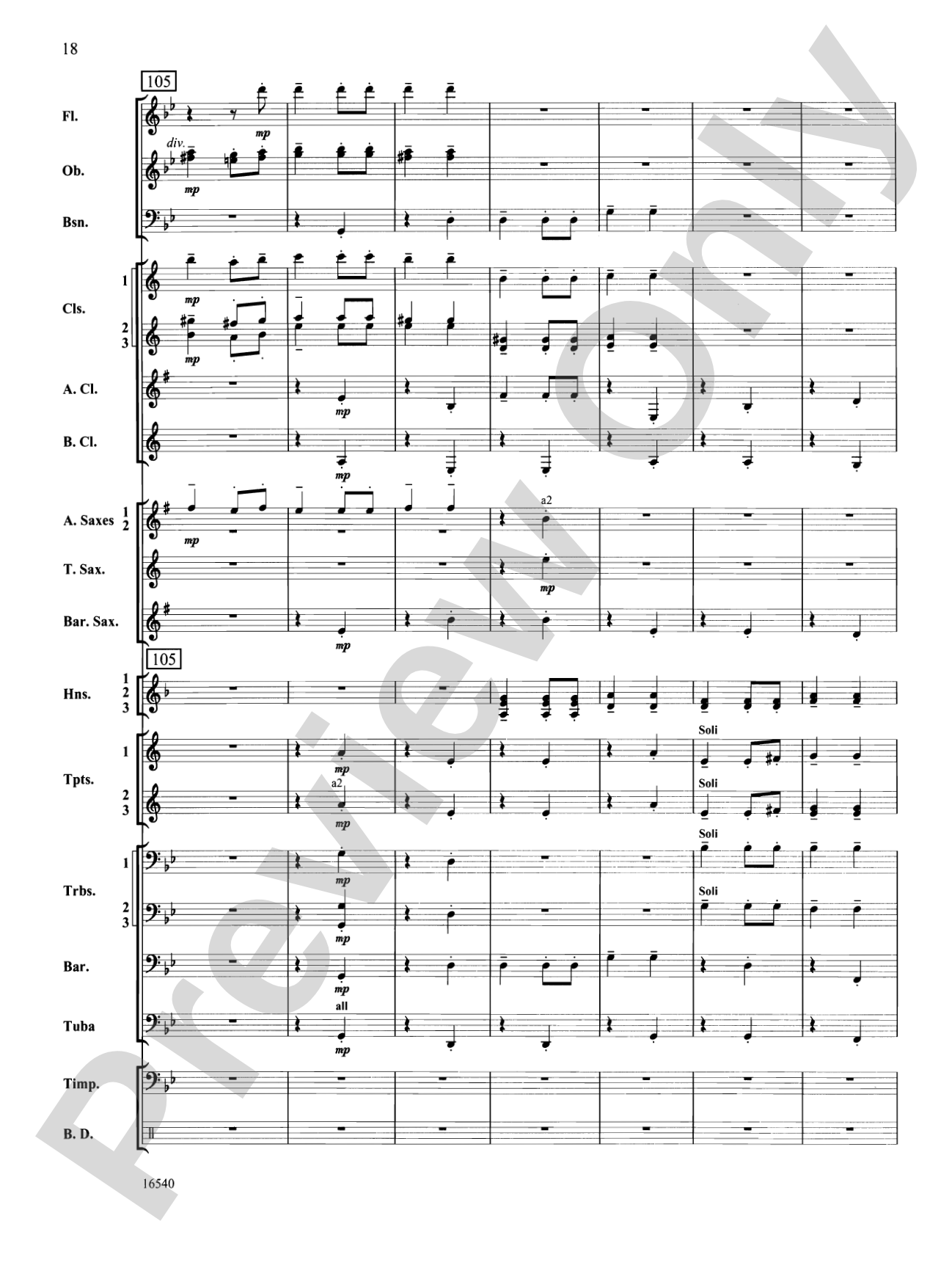 Symphony No. 7 (Second Movement): Concert Band Conductor Score & Parts