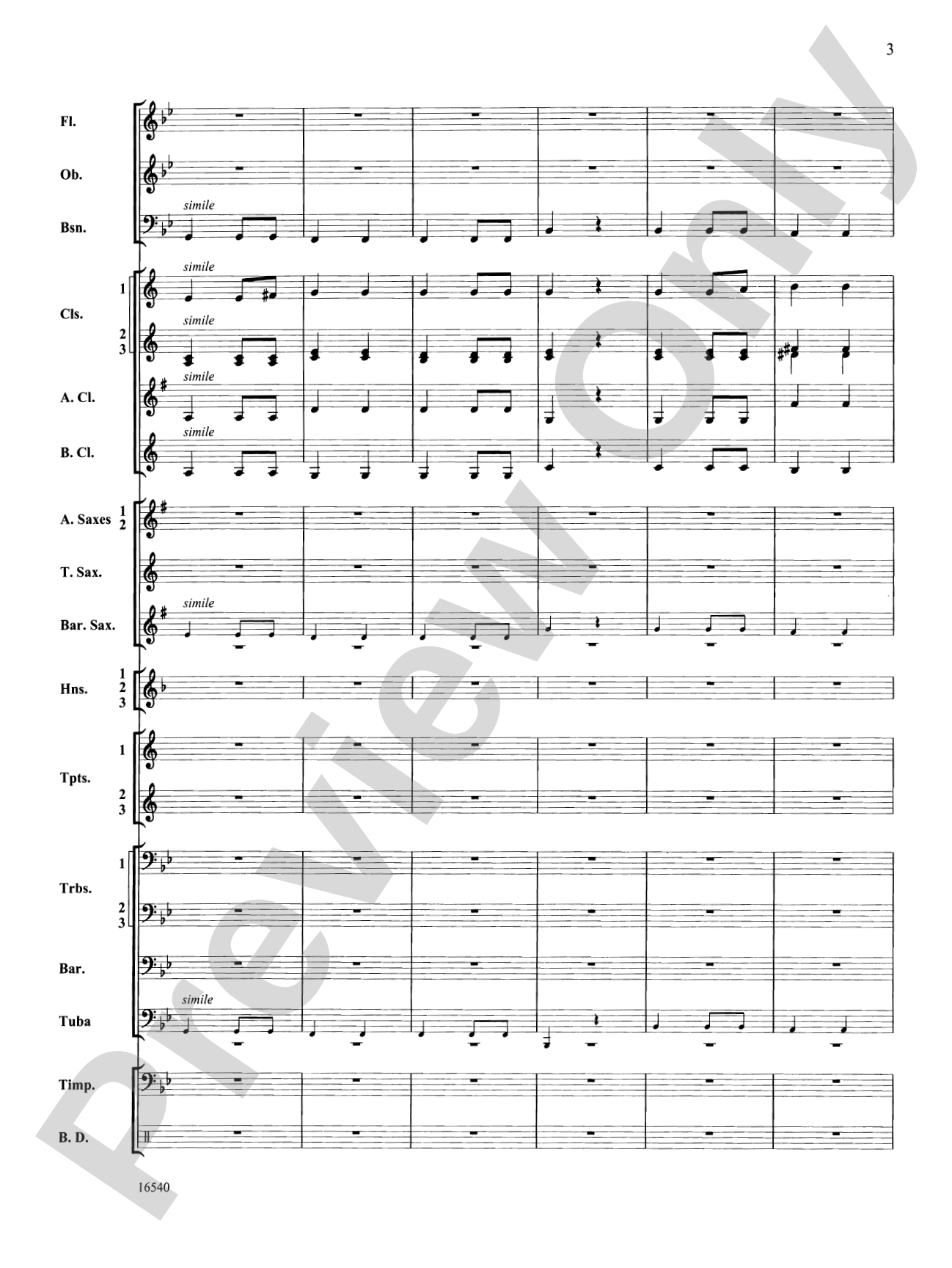 Symphony No. 7 (Second Movement): Concert Band Conductor Score & Parts