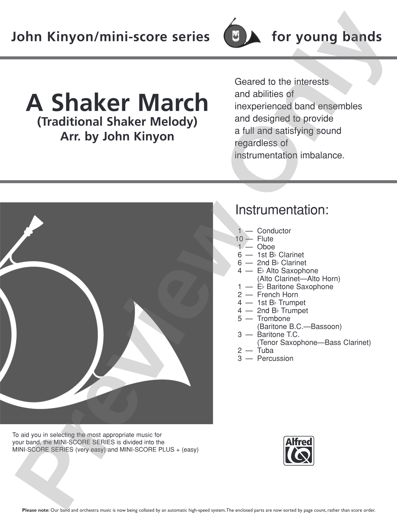 A Shaker March: Concert Band Conductor Score & Parts