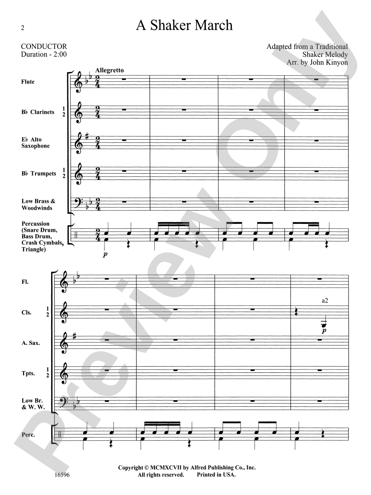 A Shaker March: Concert Band Conductor Score & Parts