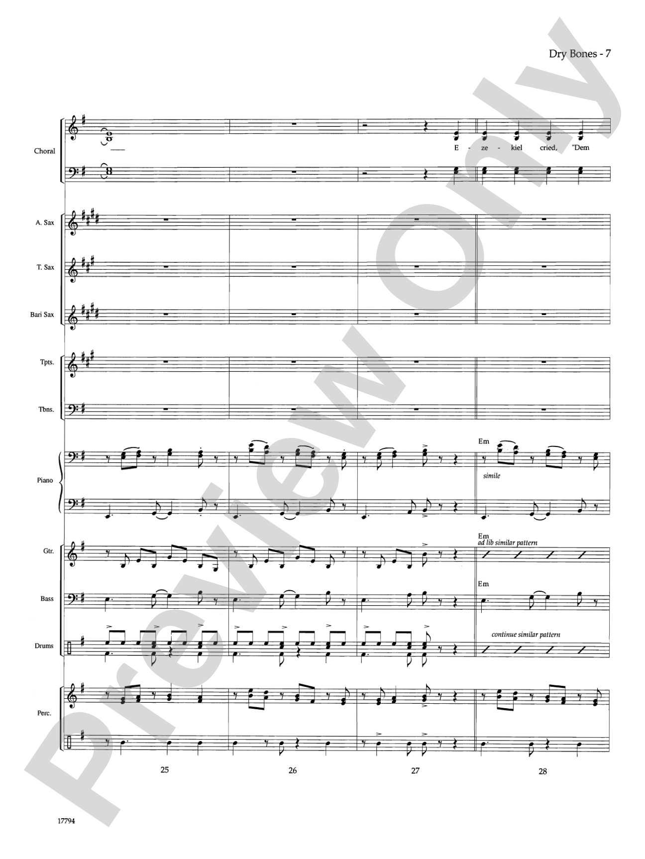 Dry Bones: Choral SoundPax