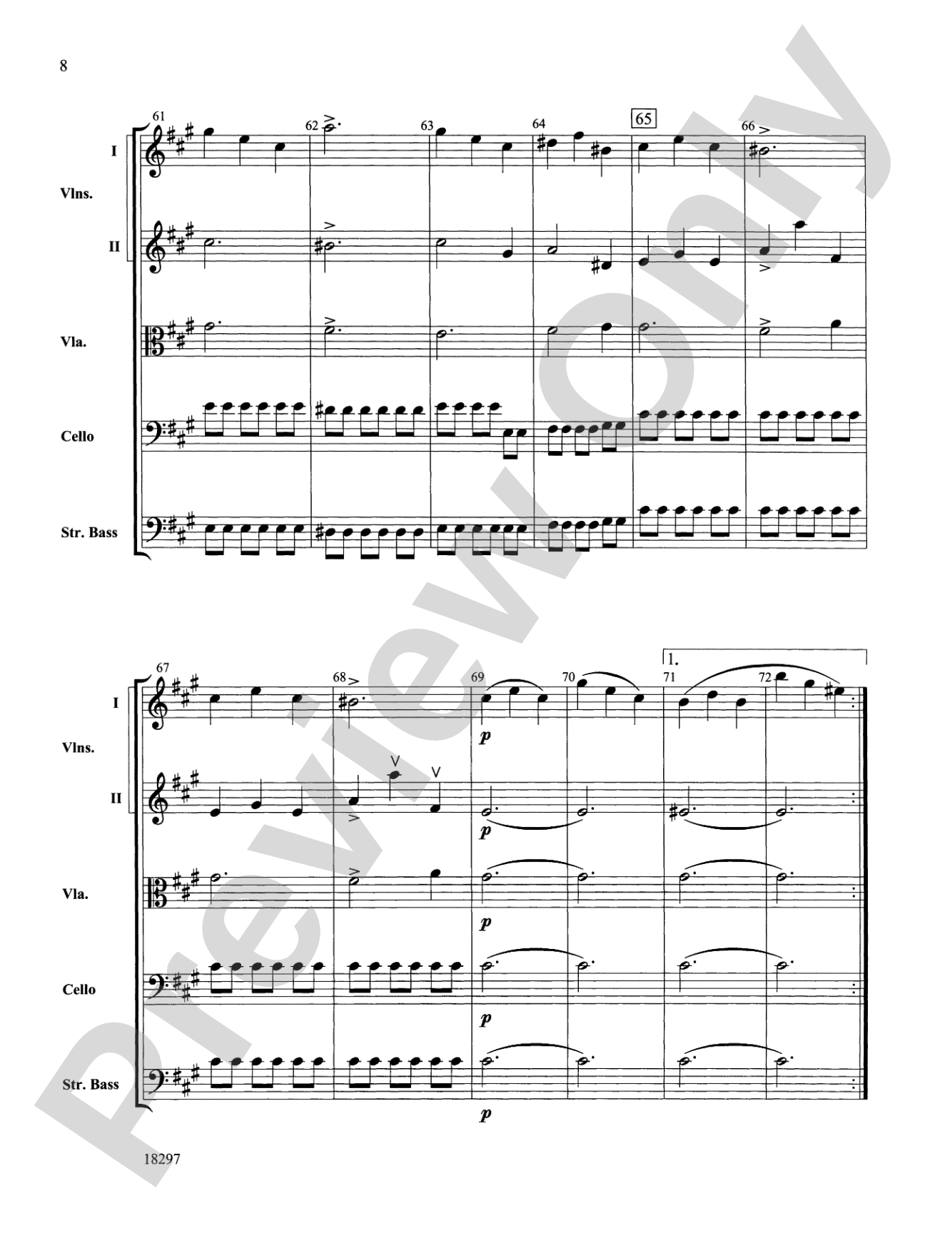 Farewell Symphony, 1st Movement: String Orchestra Conductor Score & Parts