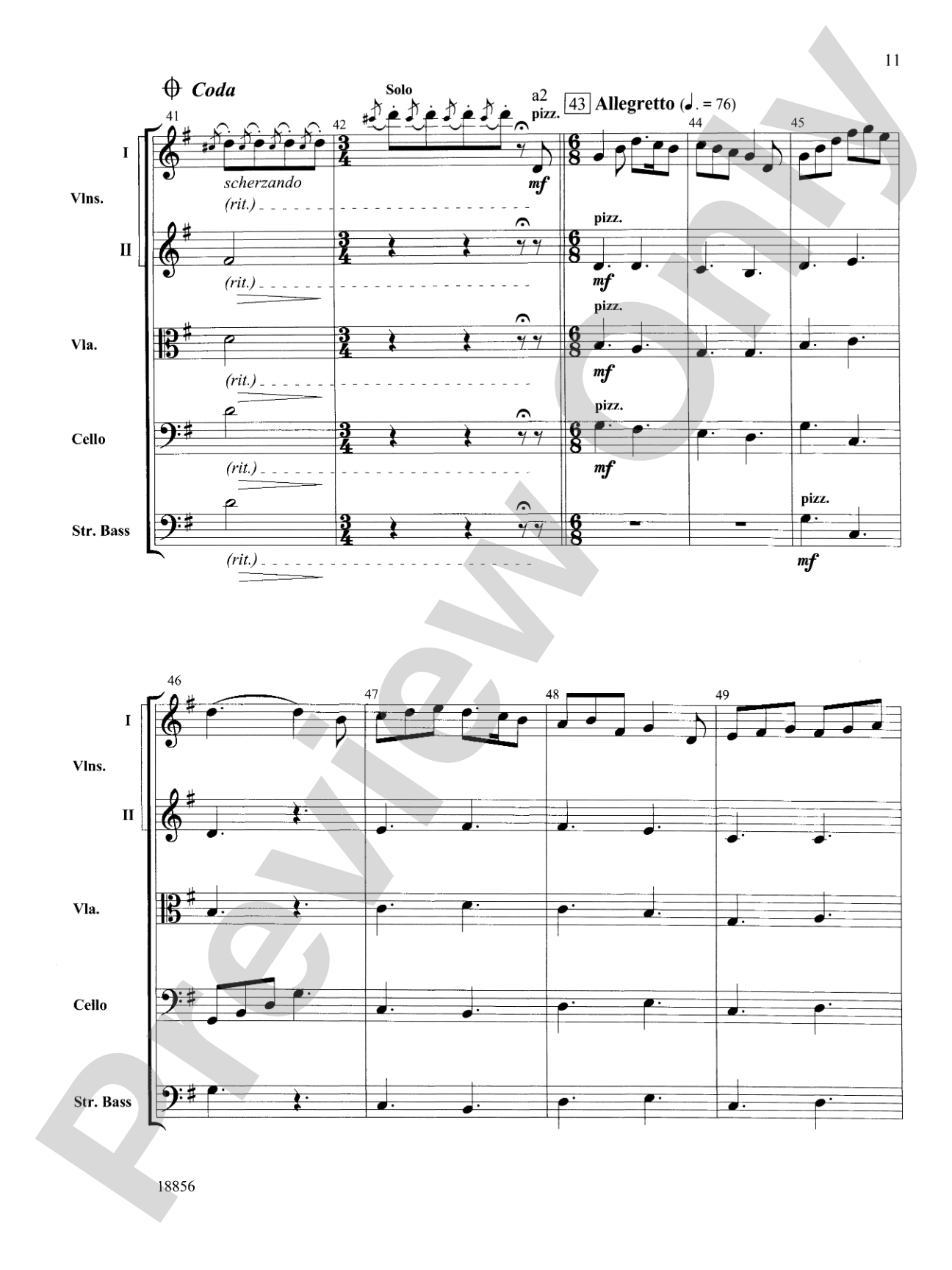Fables: String Orchestra Conductor Score & Parts