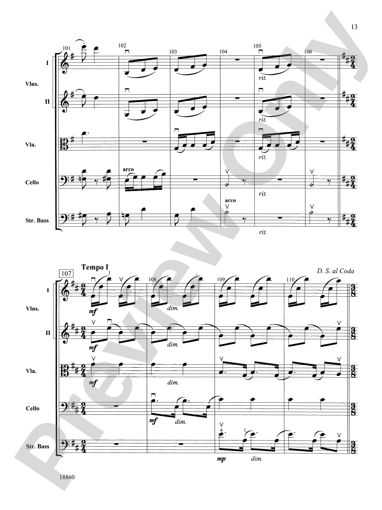 Ballet from Petite Suite: String Orchestra Conductor Score & Parts
