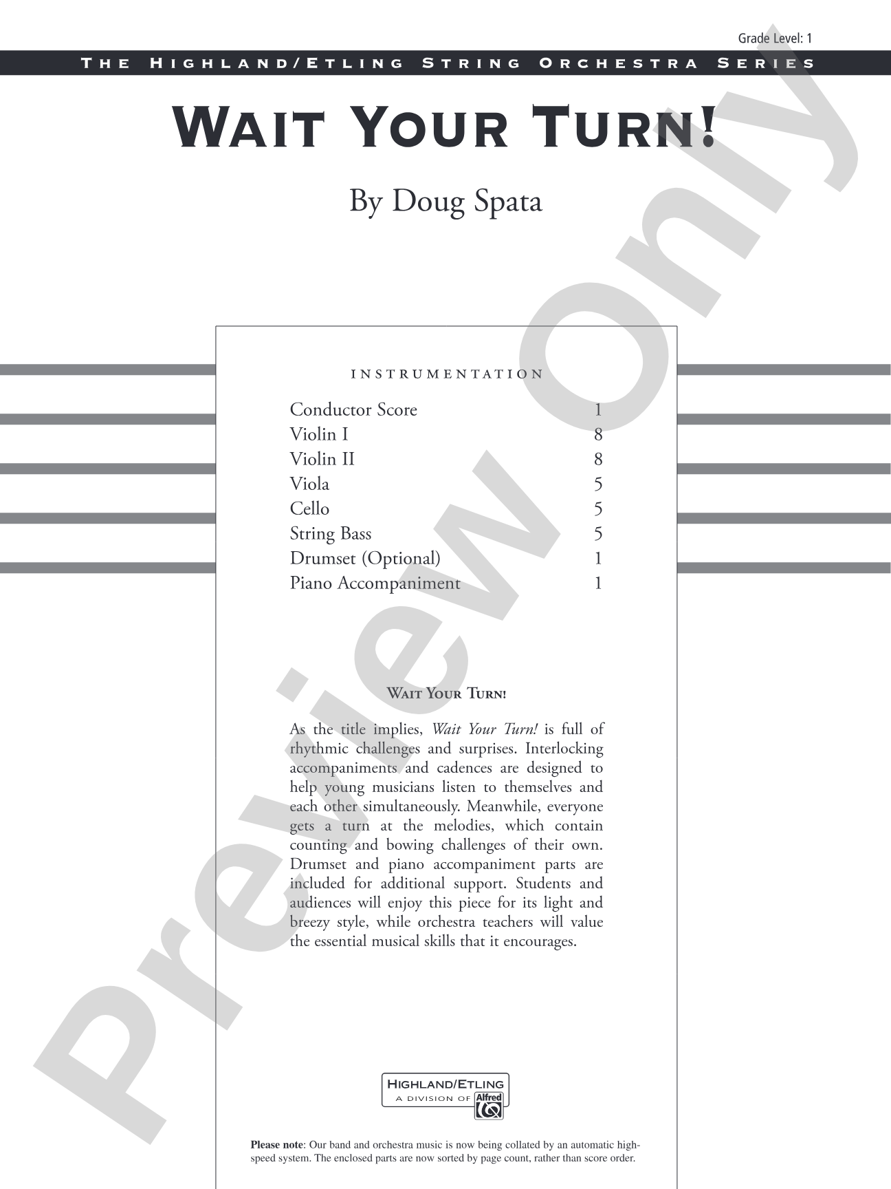 Wait Your Turn!: Score