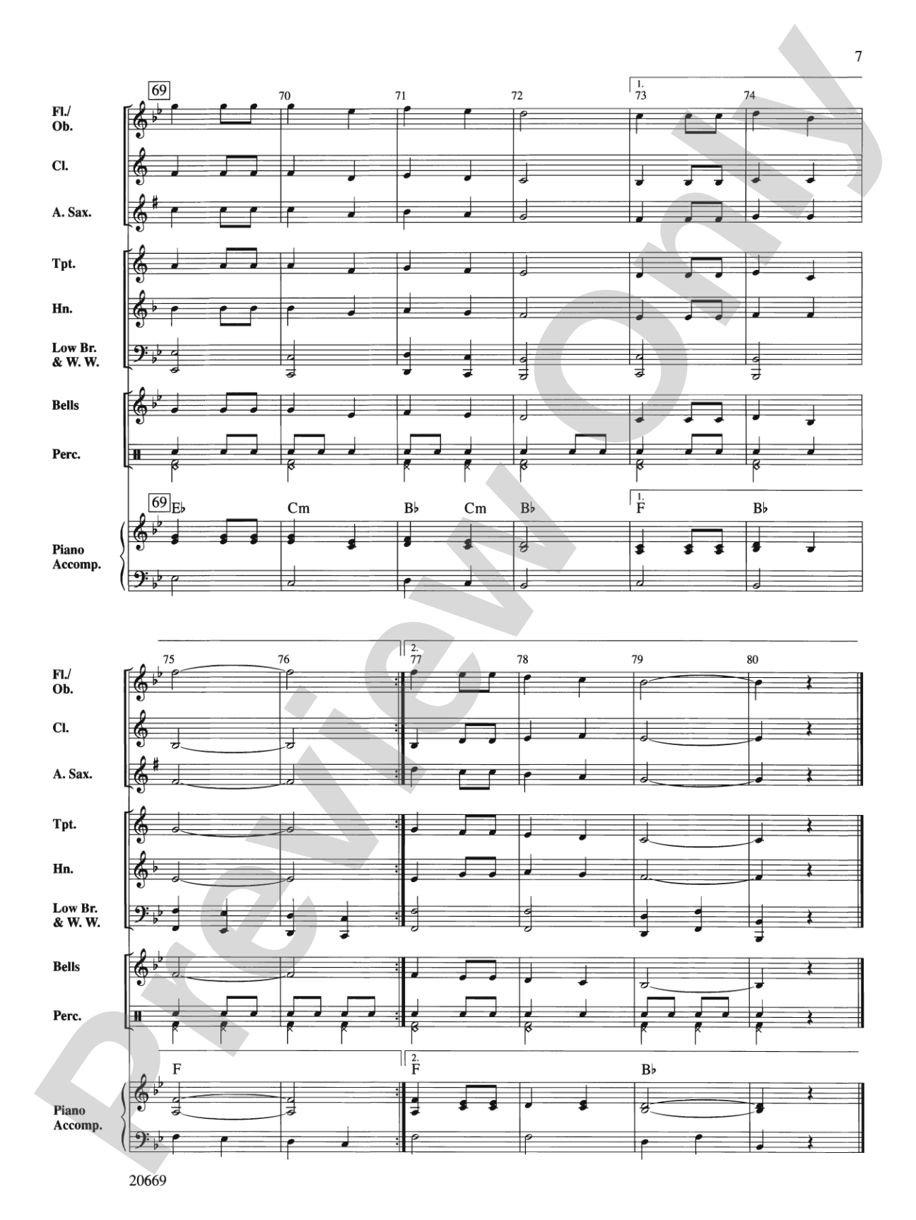 Meadowlawn March: Concert Band Conductor Score & Parts