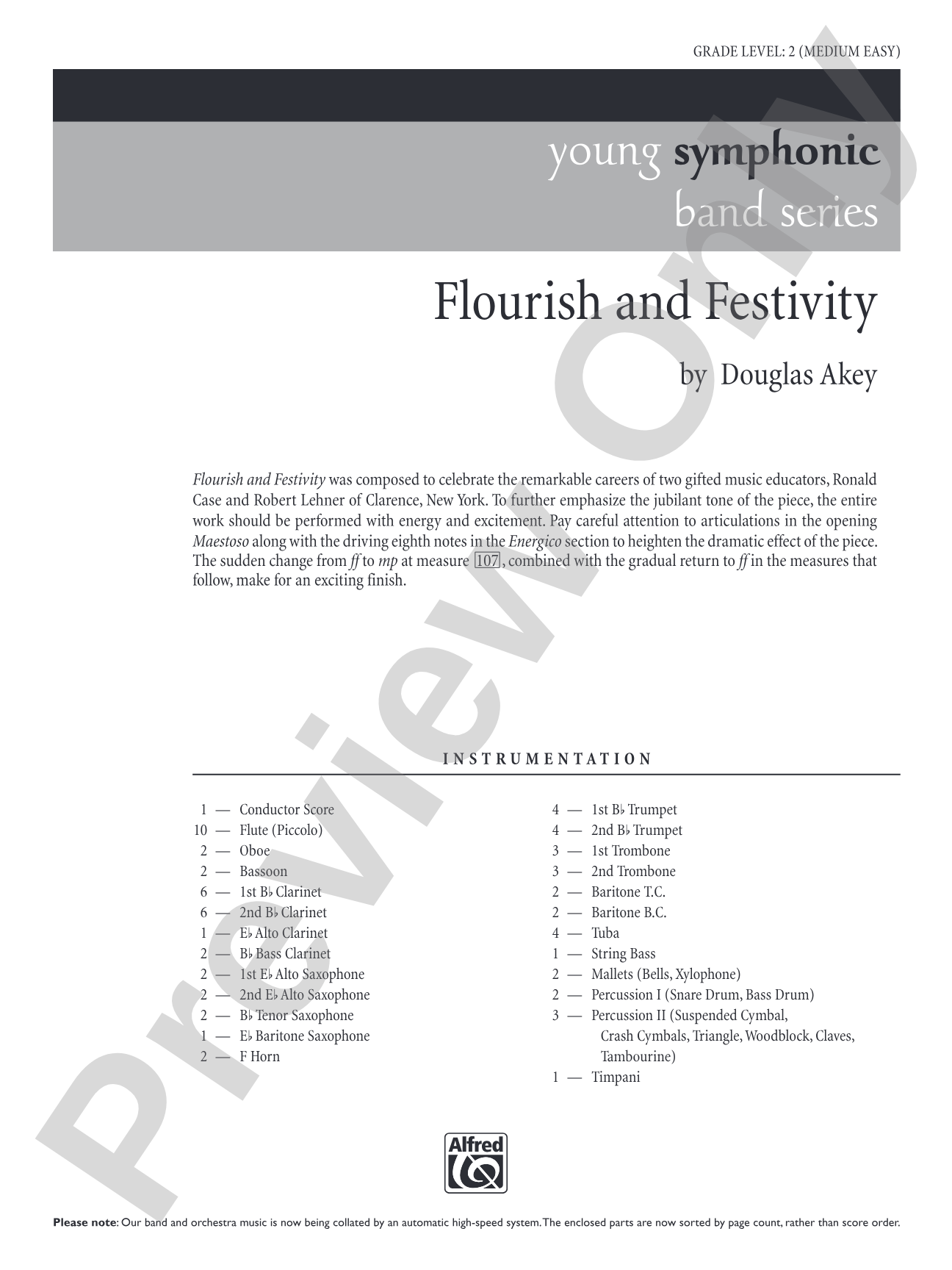 Flourish & Festivity: Concert Band Conductor Score & Parts