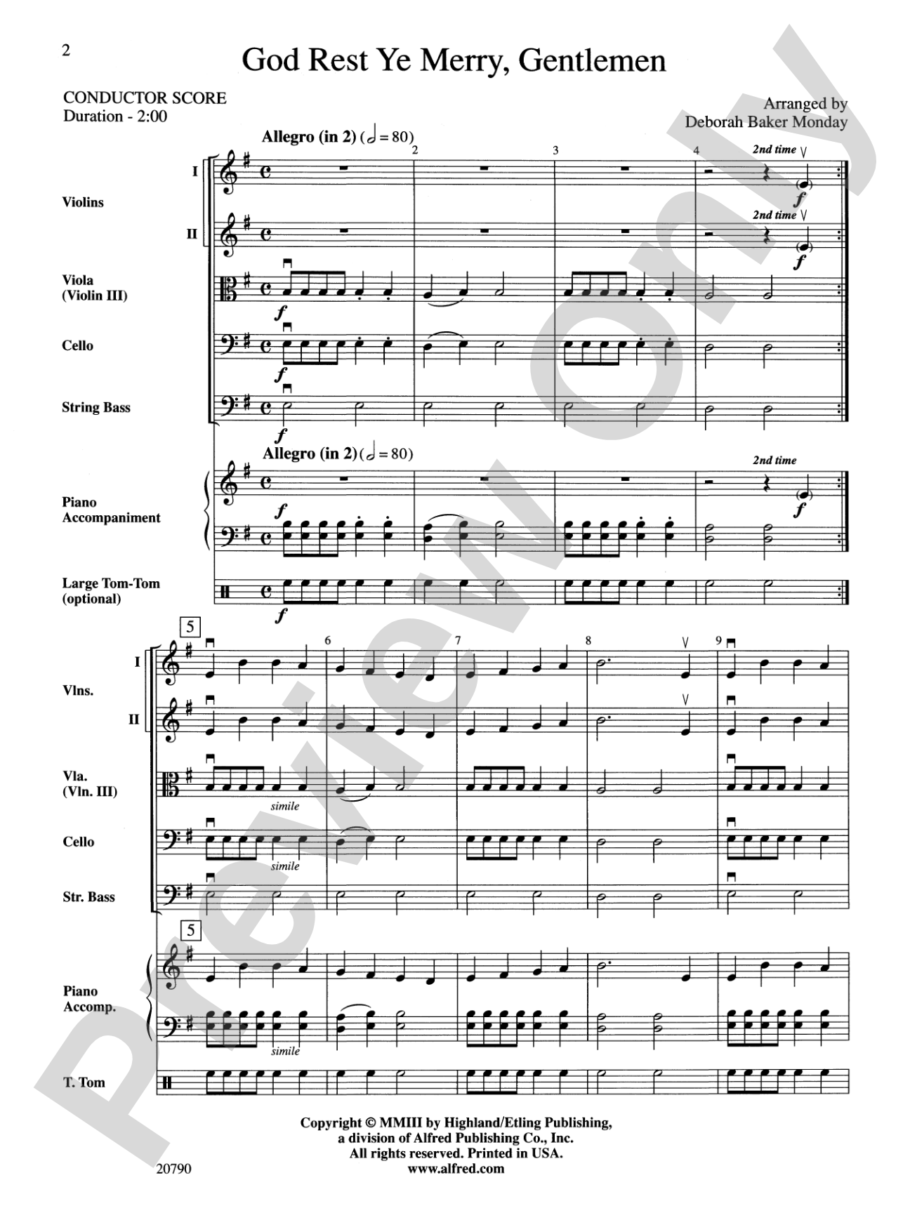 God Rest Ye Merry, Gentlemen: String Orchestra Conductor Score & Parts