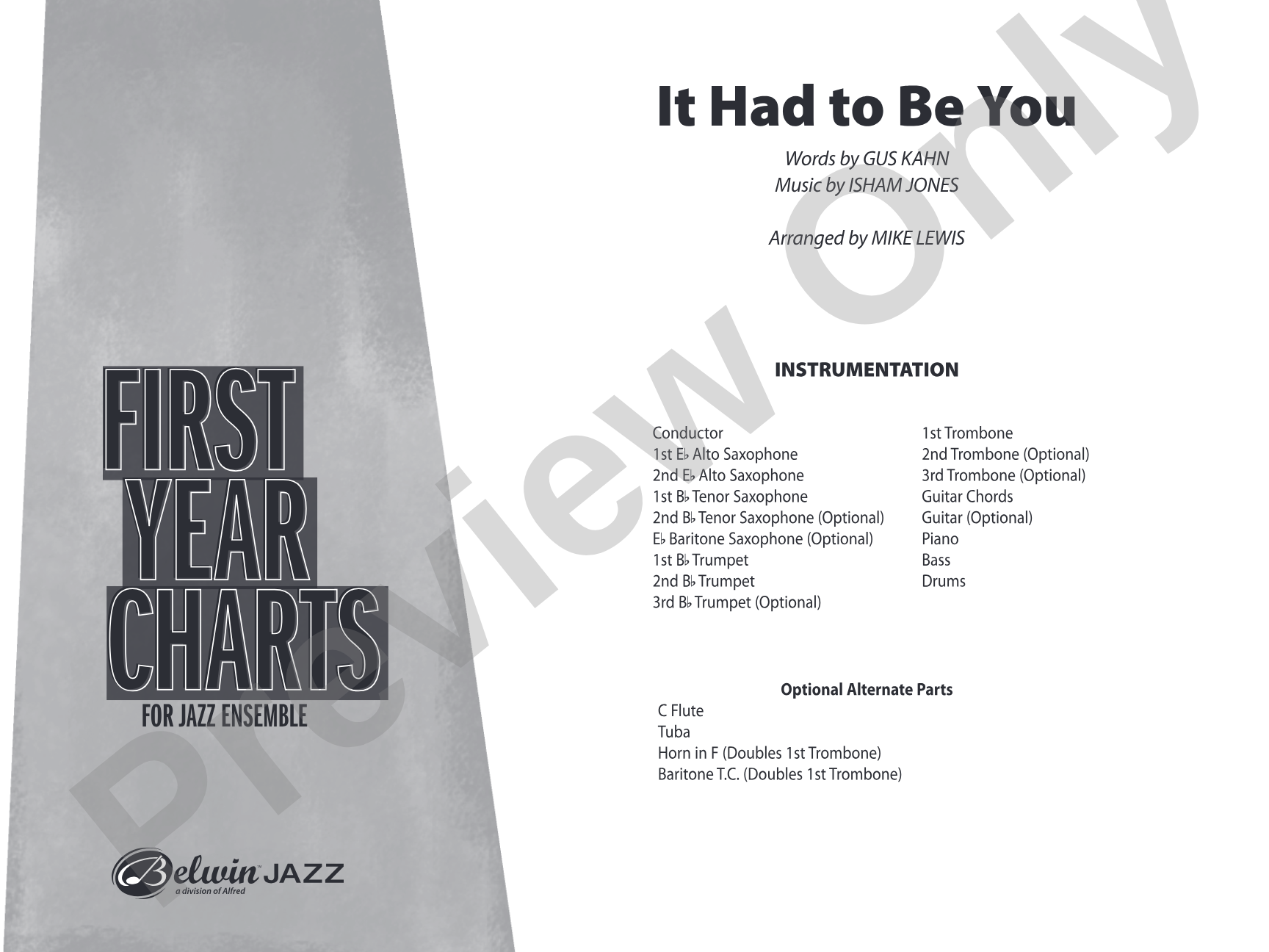 It Had to Be You: Jazz Ensemble Conductor Score & Parts
