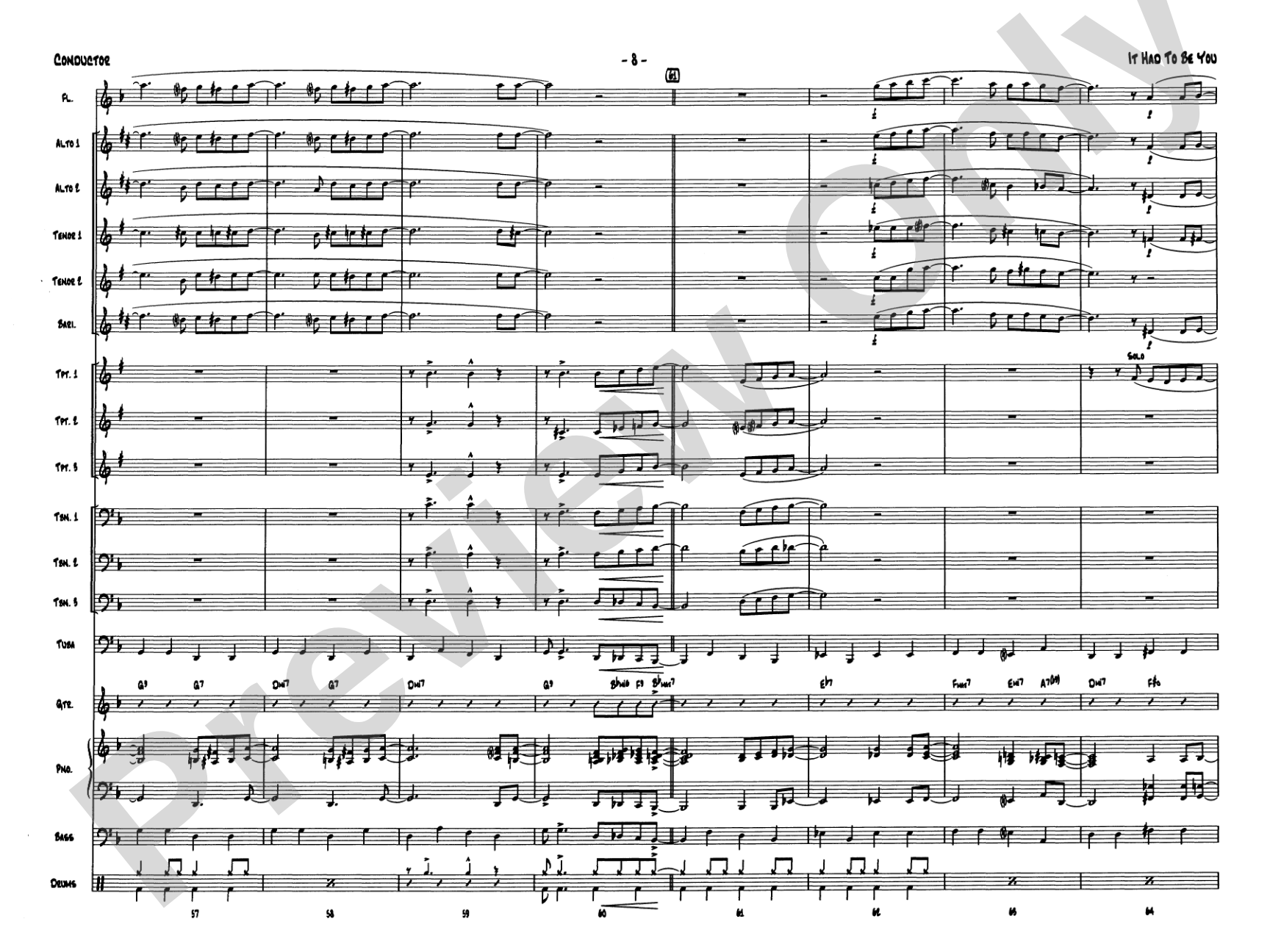 It Had to Be You: Jazz Ensemble Conductor Score & Parts