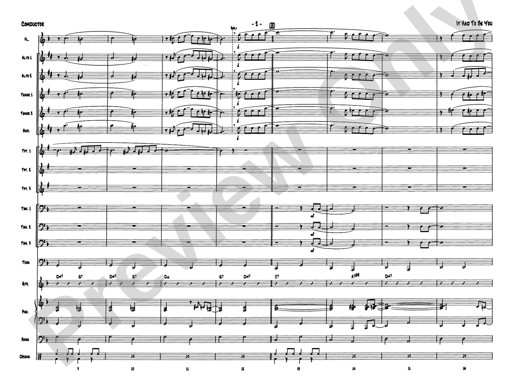 It Had to Be You: Jazz Ensemble Conductor Score & Parts