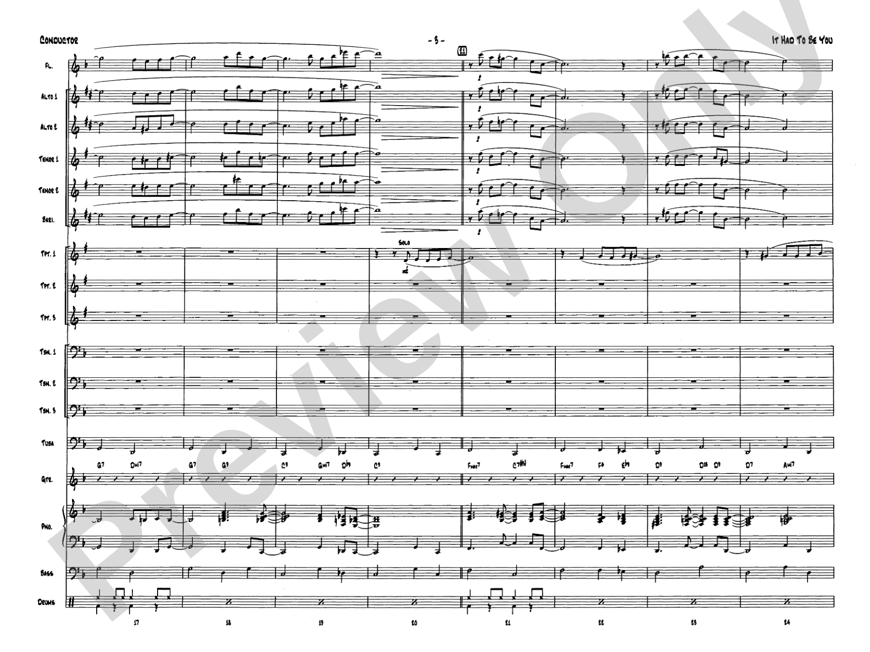 It Had to Be You: Jazz Ensemble Conductor Score & Parts