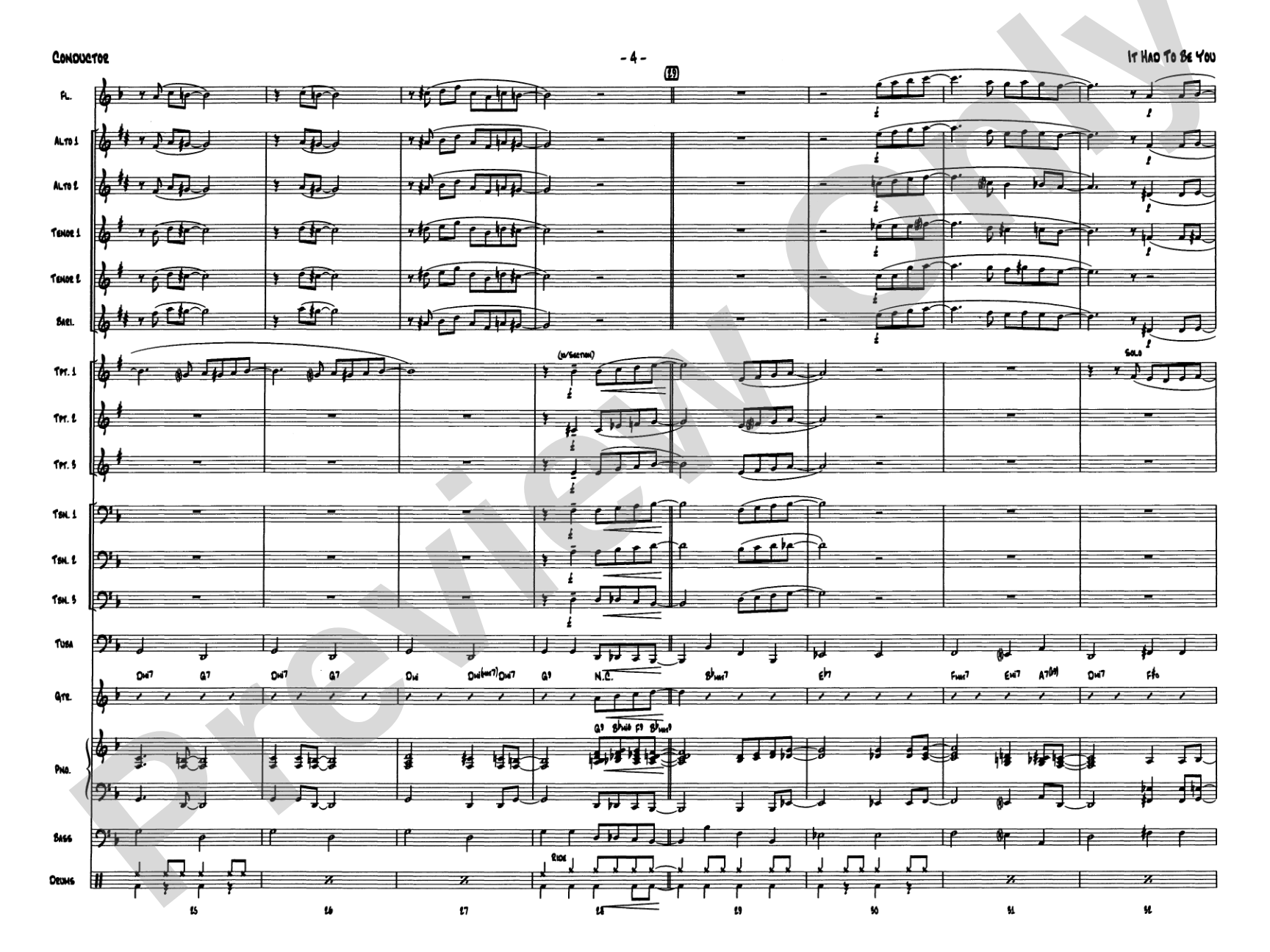 It Had to Be You: Jazz Ensemble Conductor Score & Parts