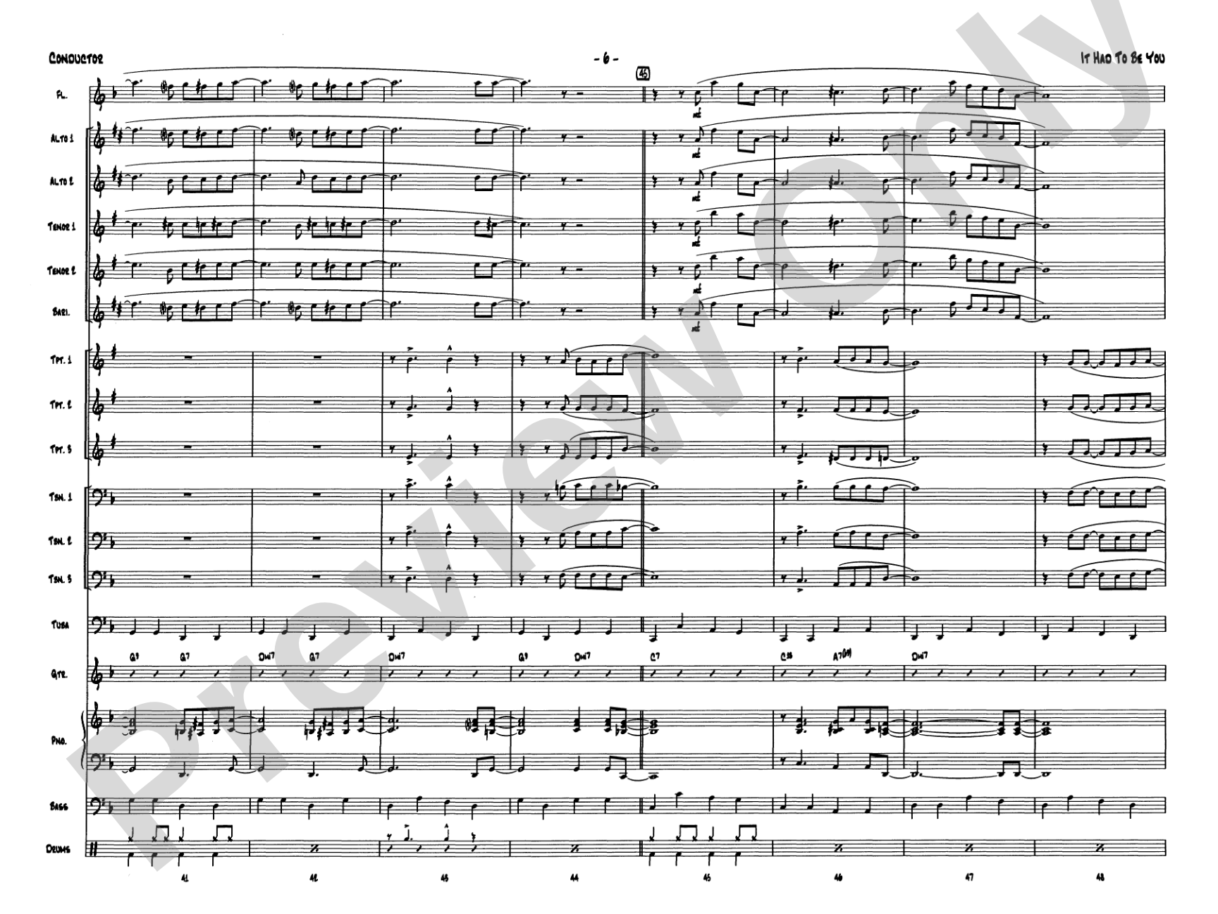 It Had to Be You: Jazz Ensemble Conductor Score & Parts