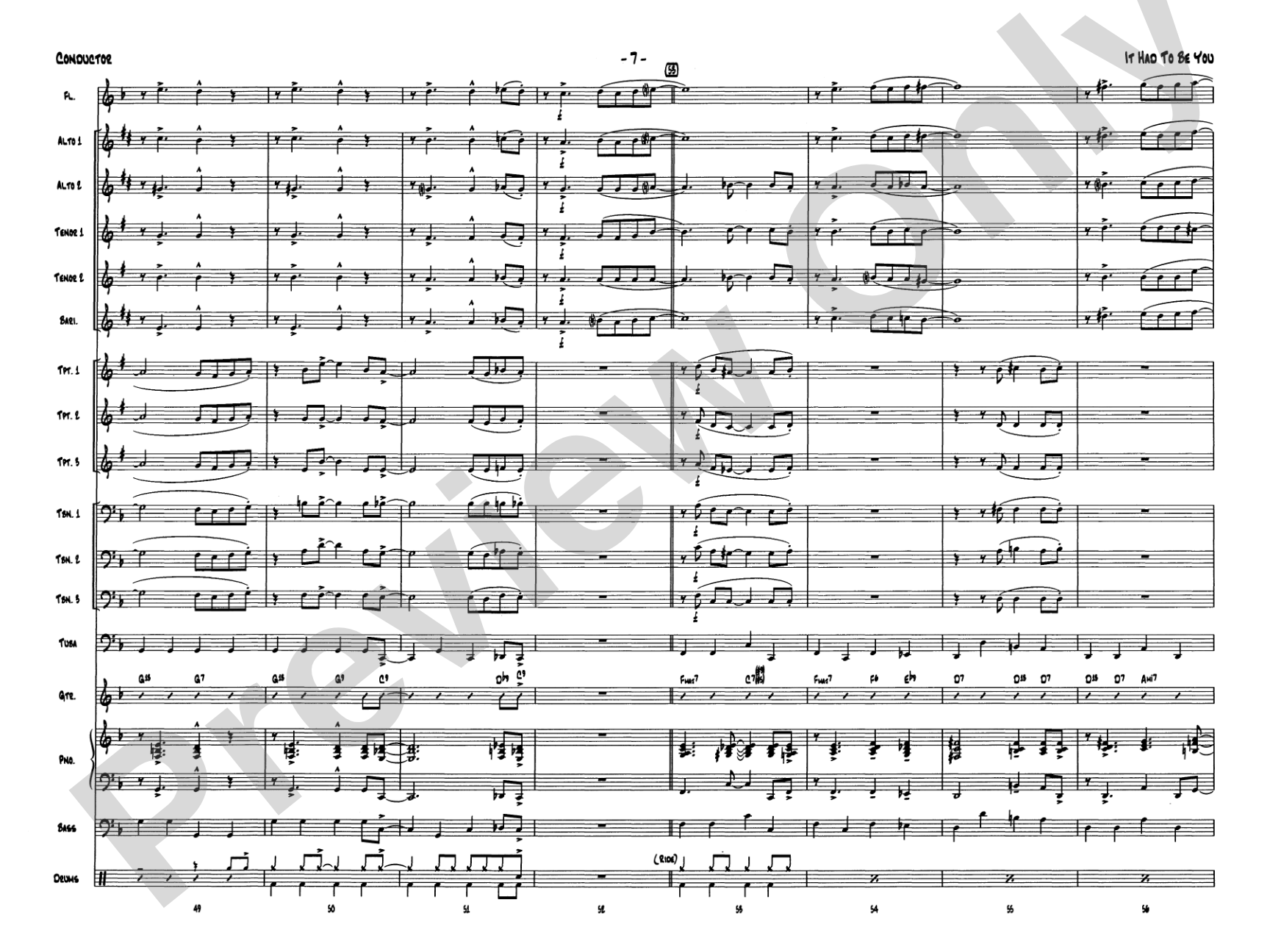 It Had to Be You: Jazz Ensemble Conductor Score & Parts