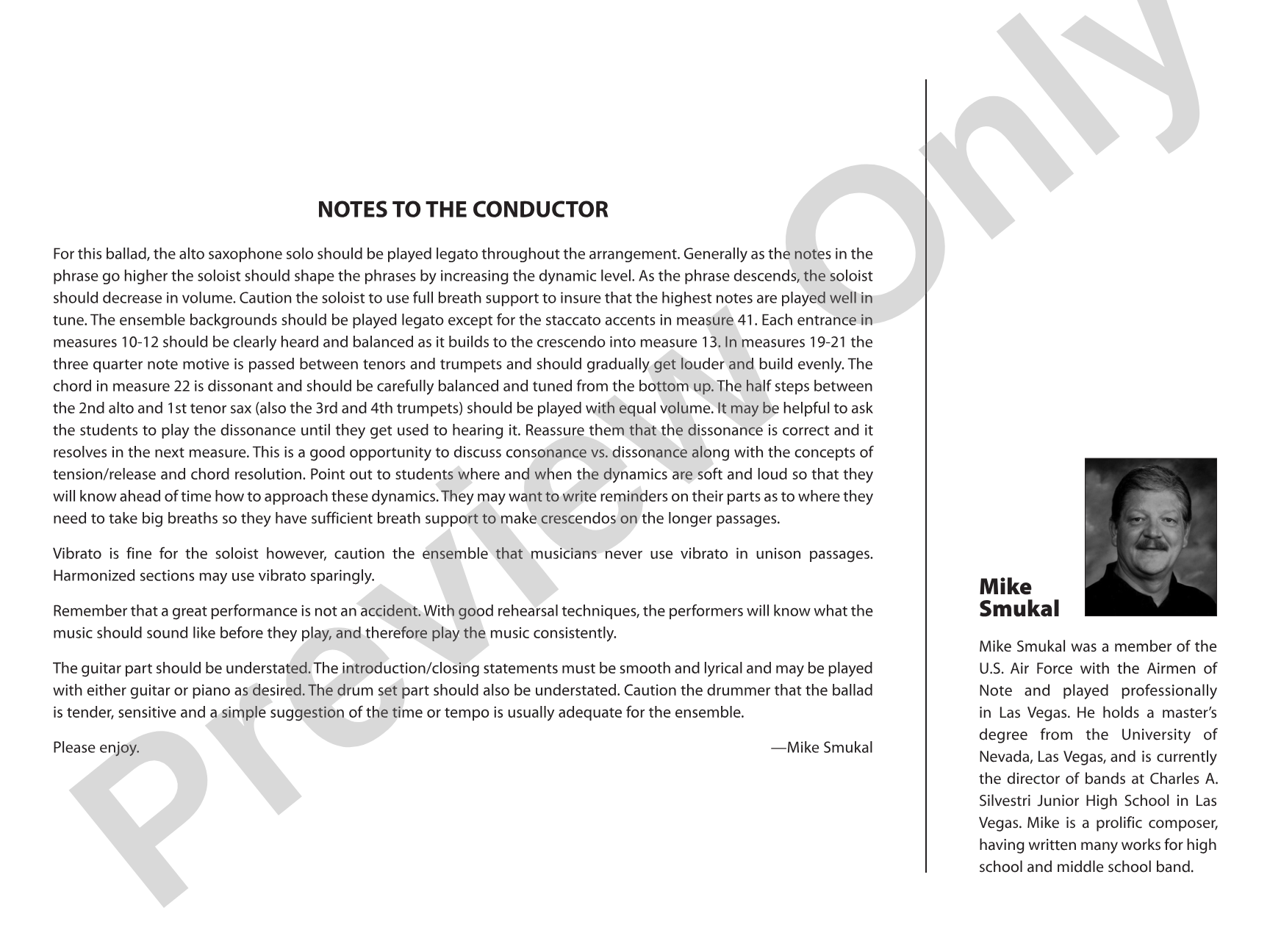 Goodbye My Heart: Jazz Ensemble Conductor Score & Parts