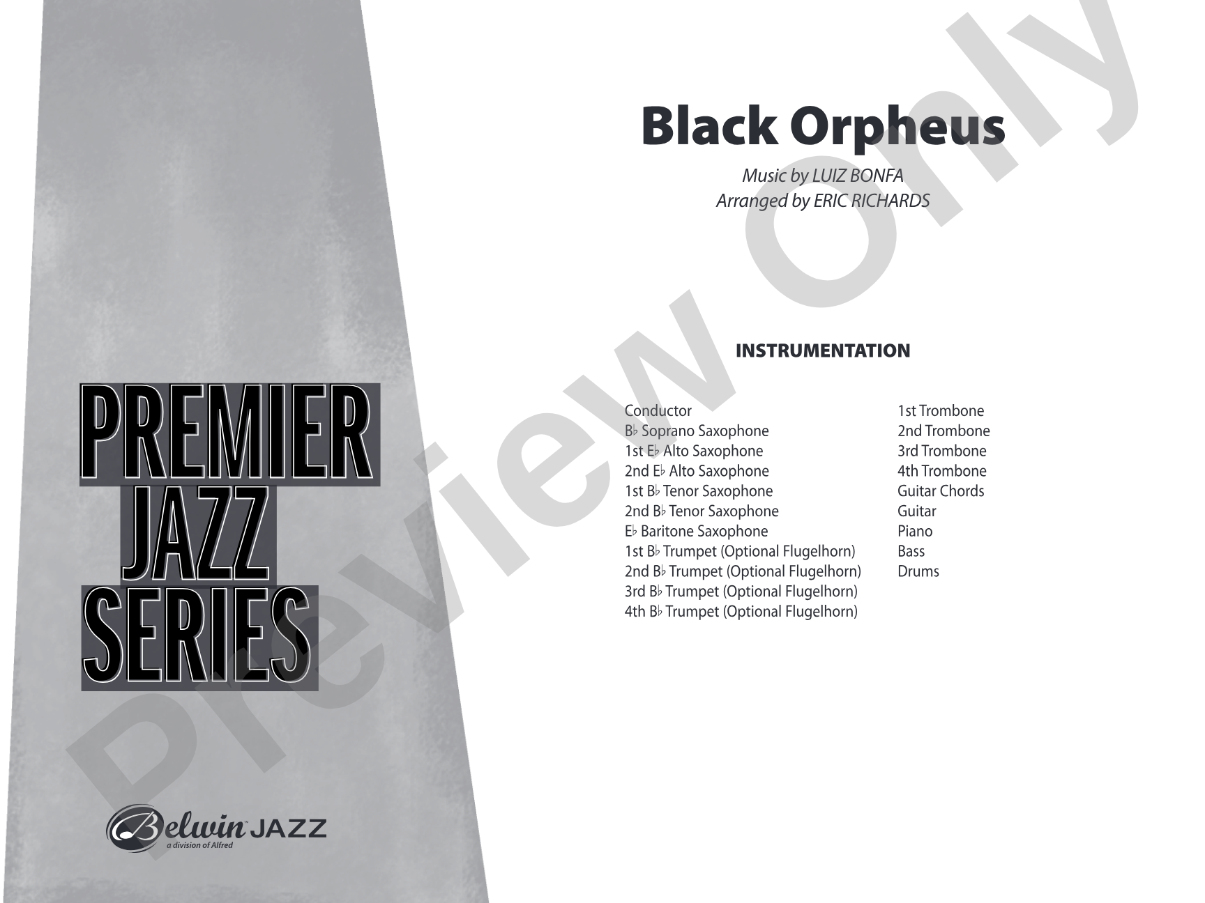 Black Orpheus: Jazz Ensemble Conductor Score & Parts