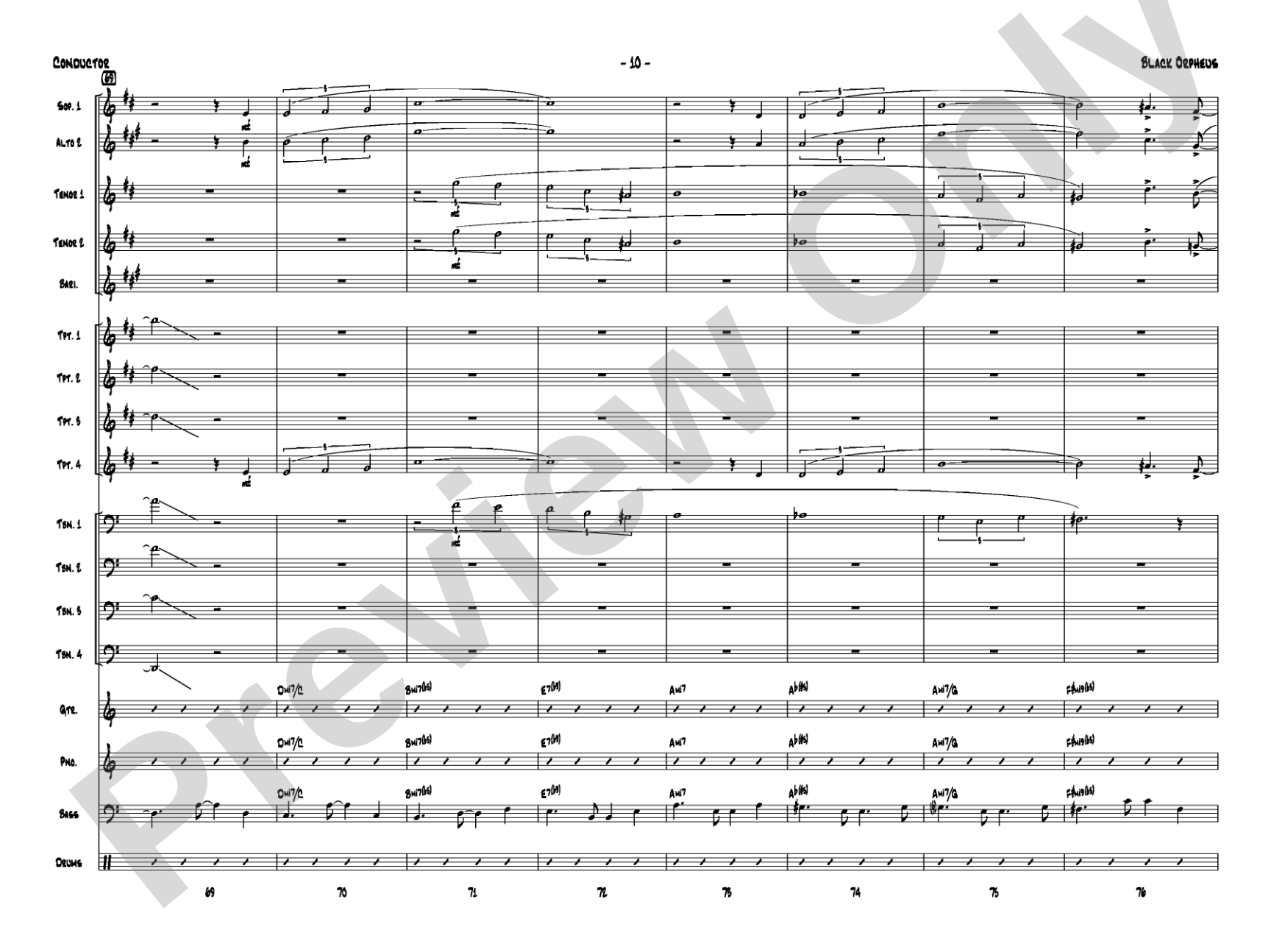 Black Orpheus: Jazz Ensemble Conductor Score & Parts