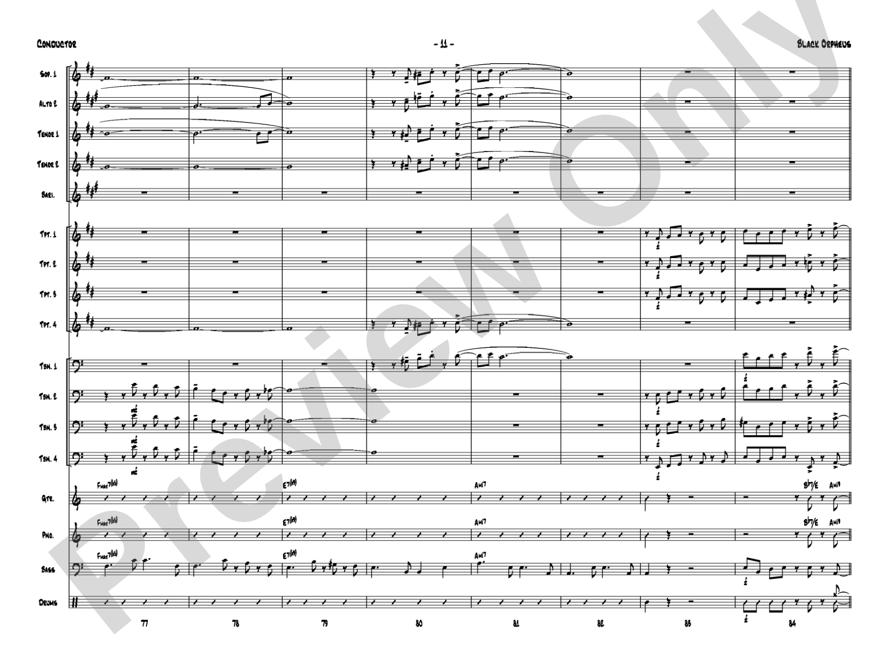 Black Orpheus: Jazz Ensemble Conductor Score & Parts