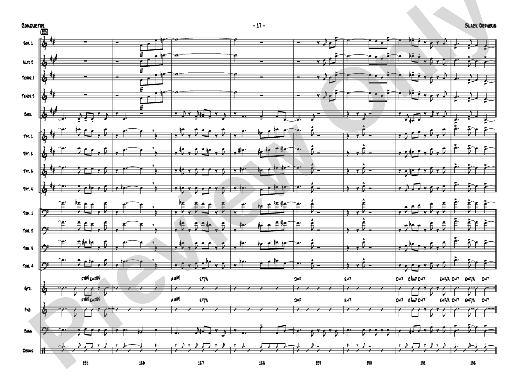 Black Orpheus: Jazz Ensemble Conductor Score & Parts